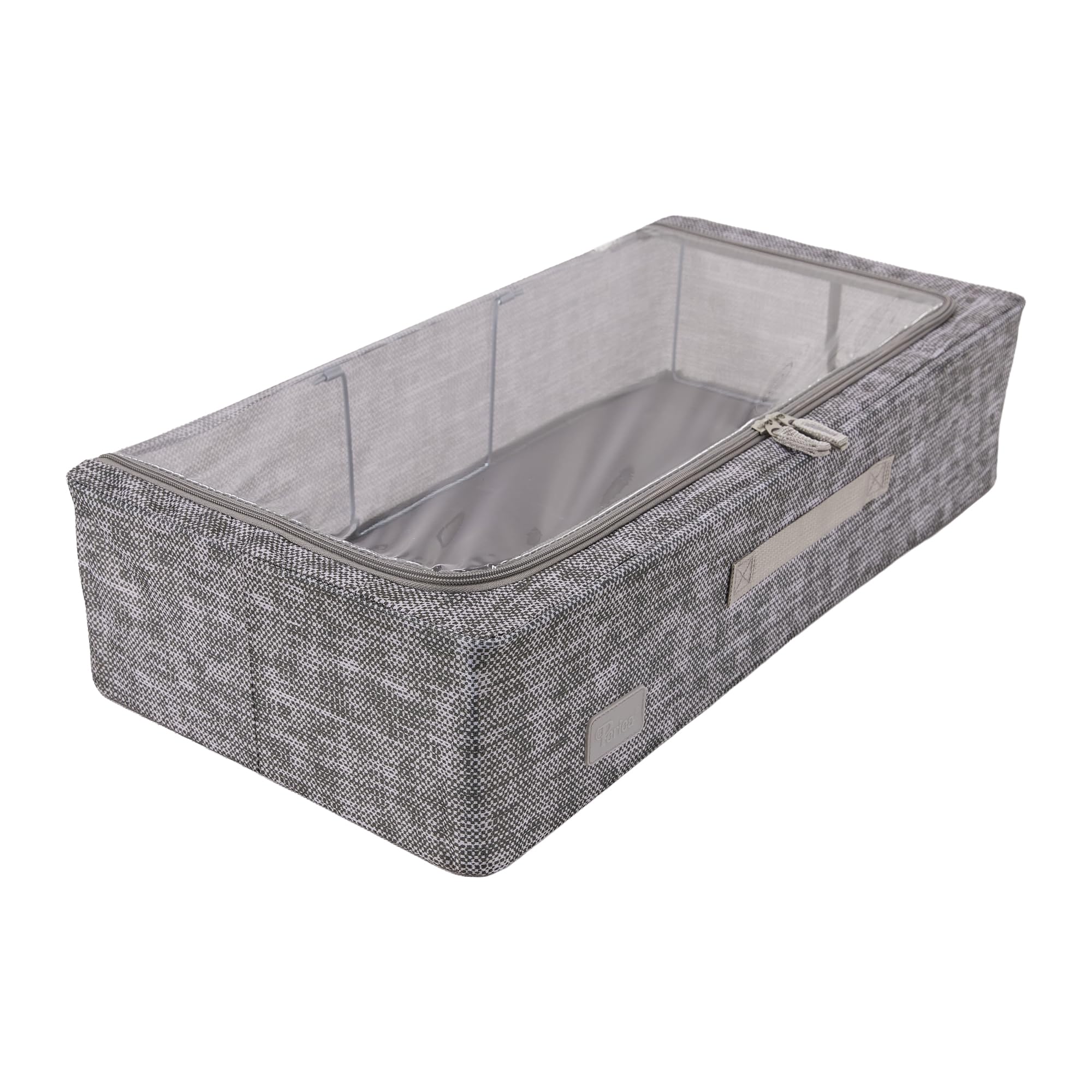 Periea 'Casey' Underbed Storage Boxes with Lids - Foldable, Stackable, and Space-Saving Organiser to Keep Your Space Tidy and Clutter-Free - Grey Tweed - Medium