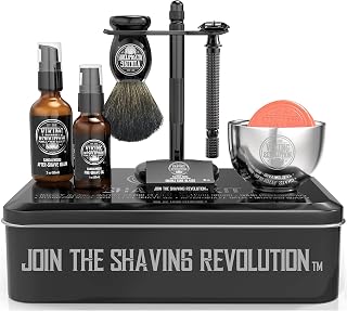Viking Revolution Luxury Safety Razor Shaving Kit for Men - Complete Set with Double Edge Razor, Stand, Badger Brush, Bowl, Oil & Balm