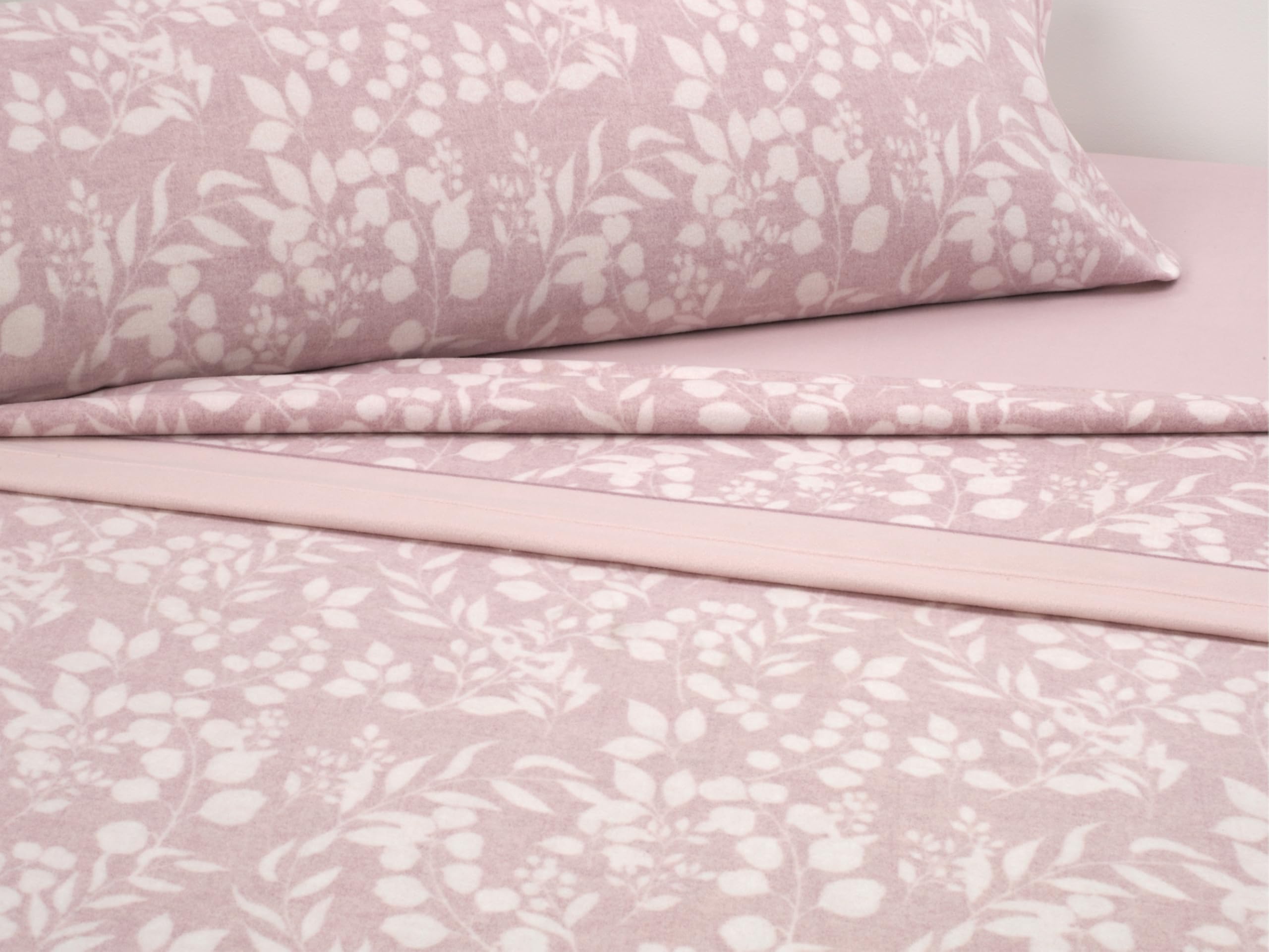 Cisne Rojo Juego de Sabanas Pirineo.Juego de Sabanas Invierno. Sabanas Estampadas Calentitas. Calidad y Diseño. para Cama 105 cm. Color Rosa. Modelo Jara. (100147-105-R)