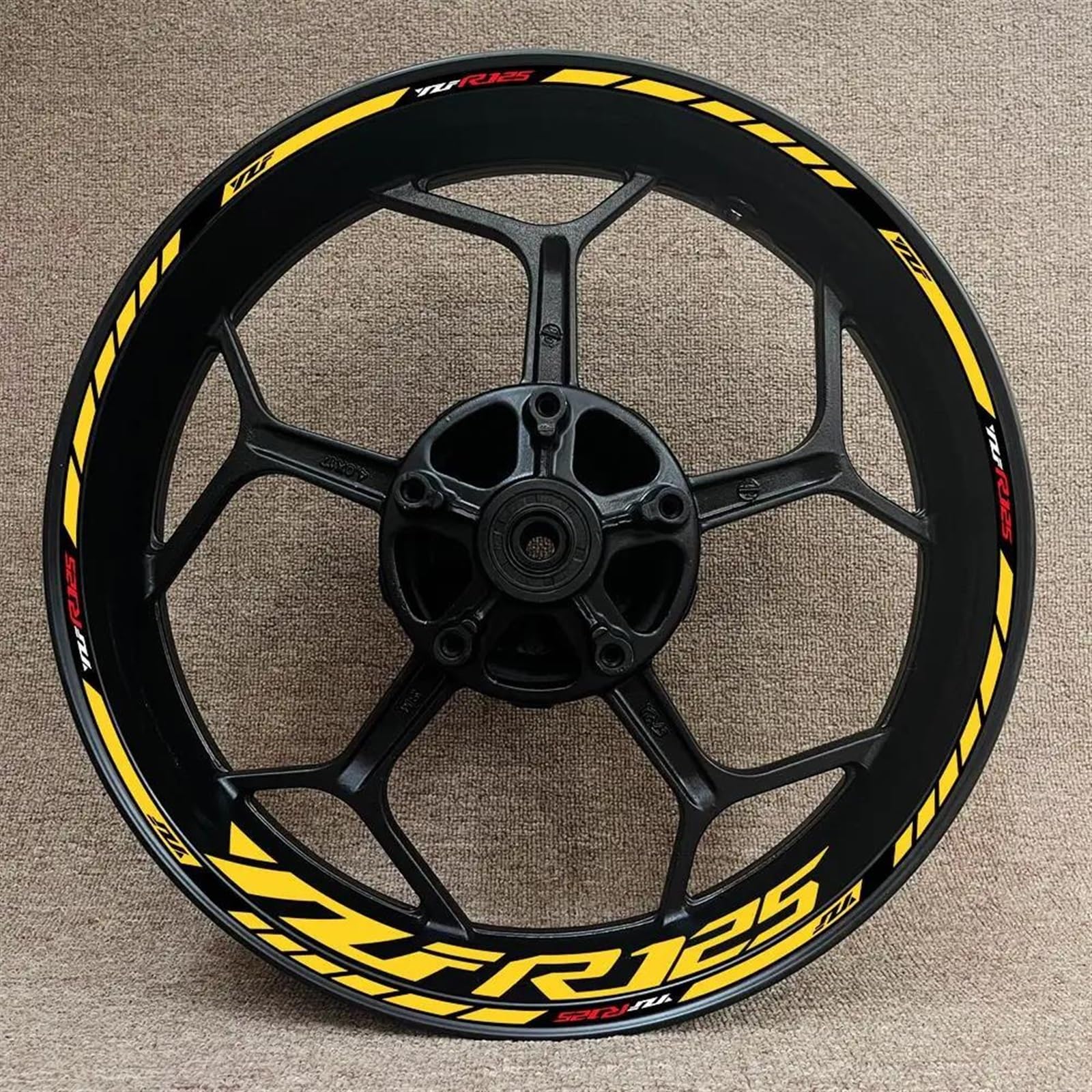 Stickers Motorcycle Wheel Stickers Reflective Rim Motorbike Waterproof Decals for YZF R125 YZFR125(Style 5)