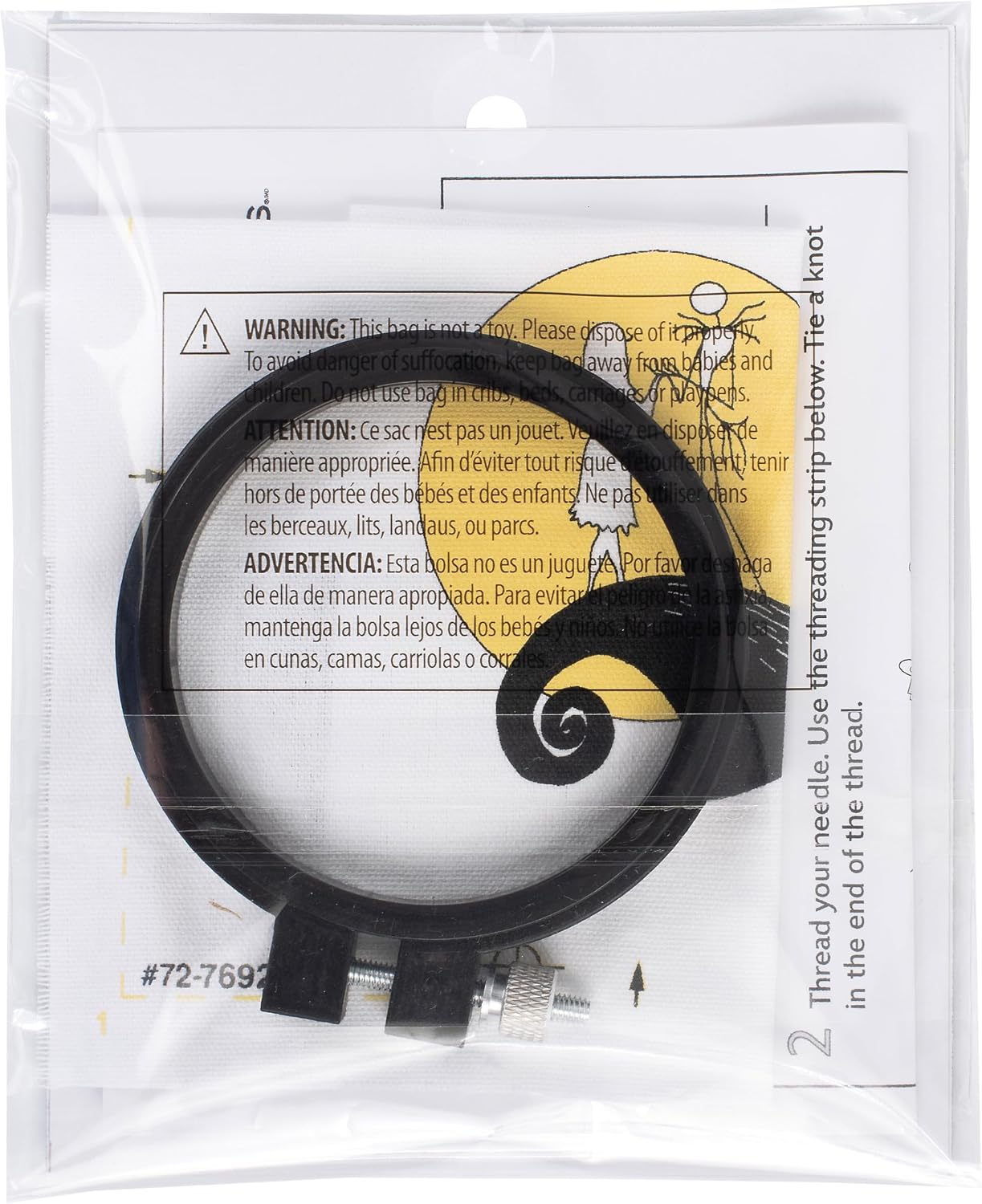 Dimensions 72-76927 Disney Tim Burton's The Nightmare Before Christmas Silhouette Mini Beginner's Embroidery Kit, 3" Diameter, Multicolor, 5 Pieces