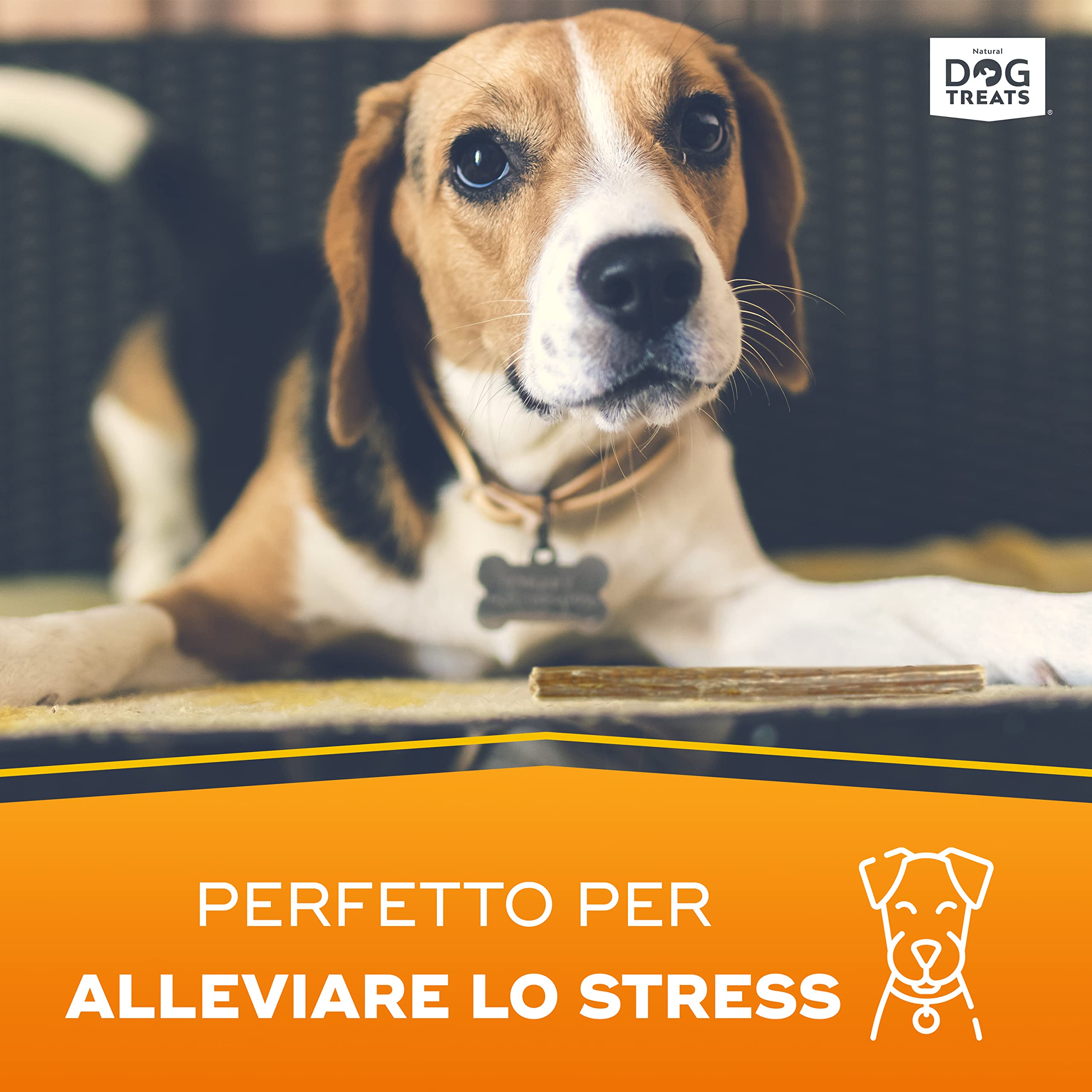 Natural Dog Treats - Bastoncini di Manzo per Cani - Nervo di Bue da Masticare - Snack 100% Naturali - 5 pezzi