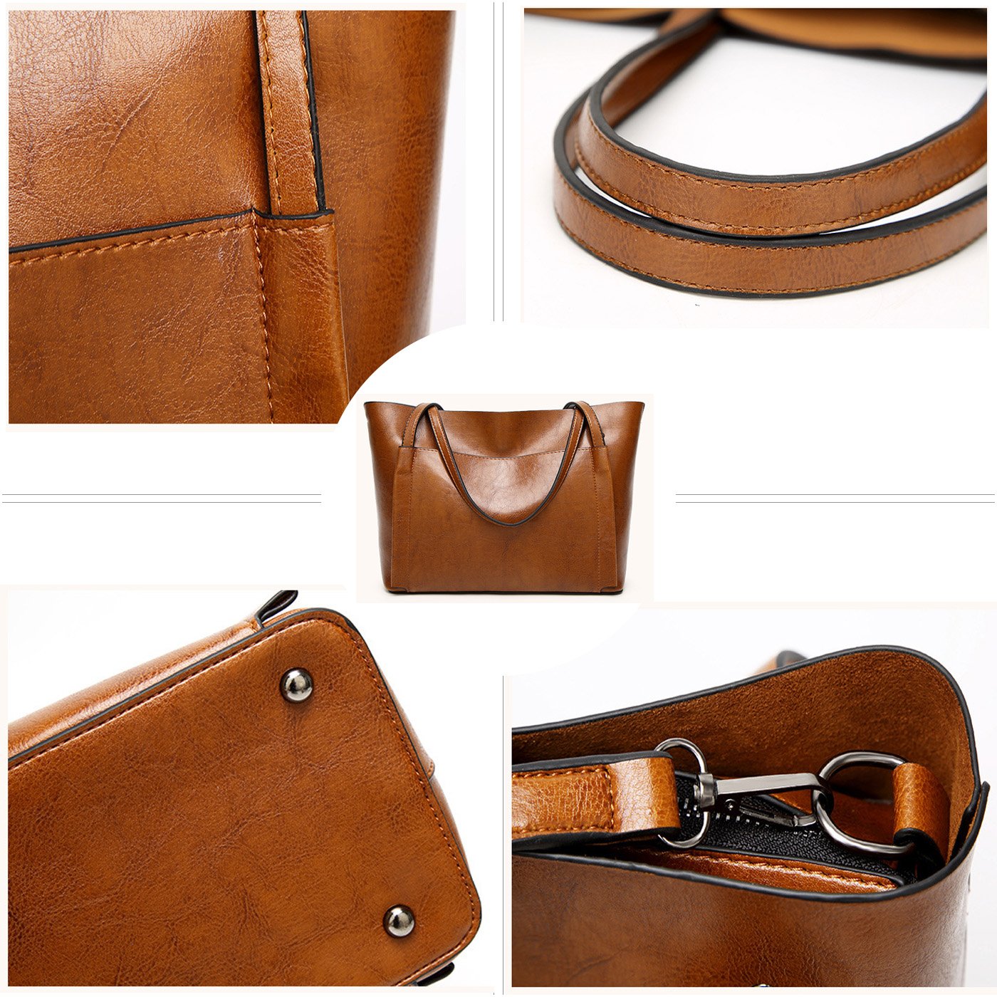 Bolso Tote Cubo para Mujer en Cuero de la PU