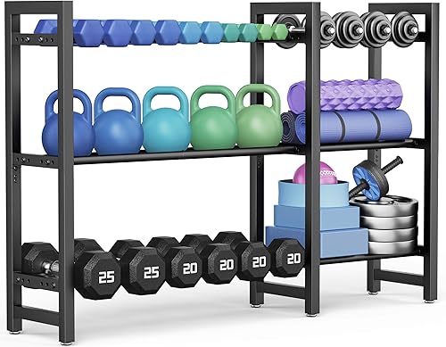 Dumbbell Rack Adjustable Weight Rack For Home Gym Dumbbells Kettlebell (Rack Only)
