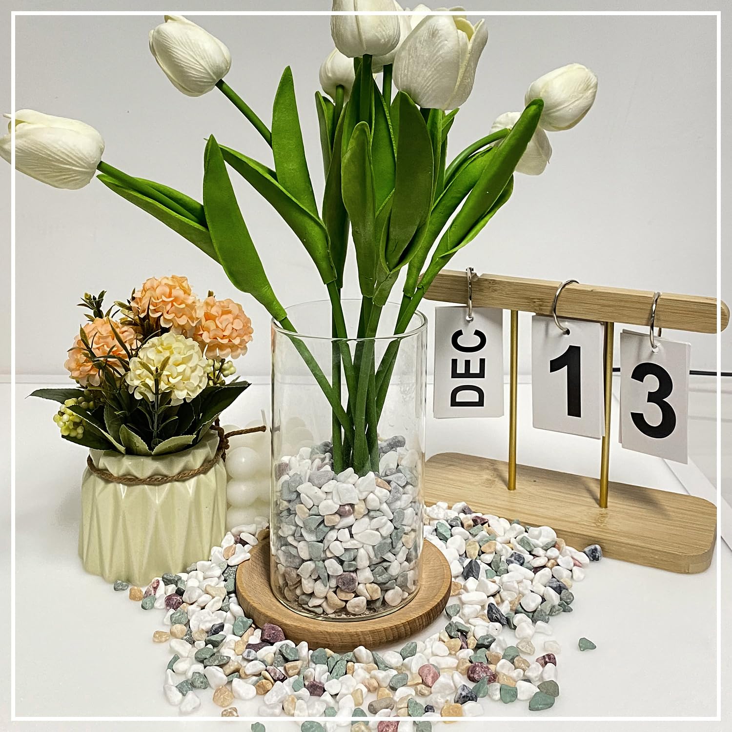 Pierres Décoratives Naturelles 900 G - Pierres Pour Vase, Aquarium, Jardin, Décoration Intérieure Moderne (marron)