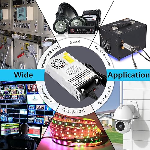 Miniatura 7 de Convertidor de 110 V CA a 12 V CC, 12 V 50 A 600 W Adaptador de transformador SMPS Convertidor de CA a CC Fuente de alimentación Max 50A 600W para