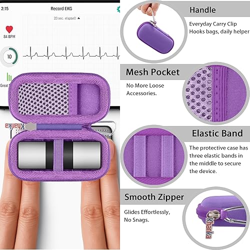 Vista 41 de Khanka Funda rígida de repuesto para AliveCor Kardia Mobile ECG/KardiaMobile 6L EKG (oro rosa)