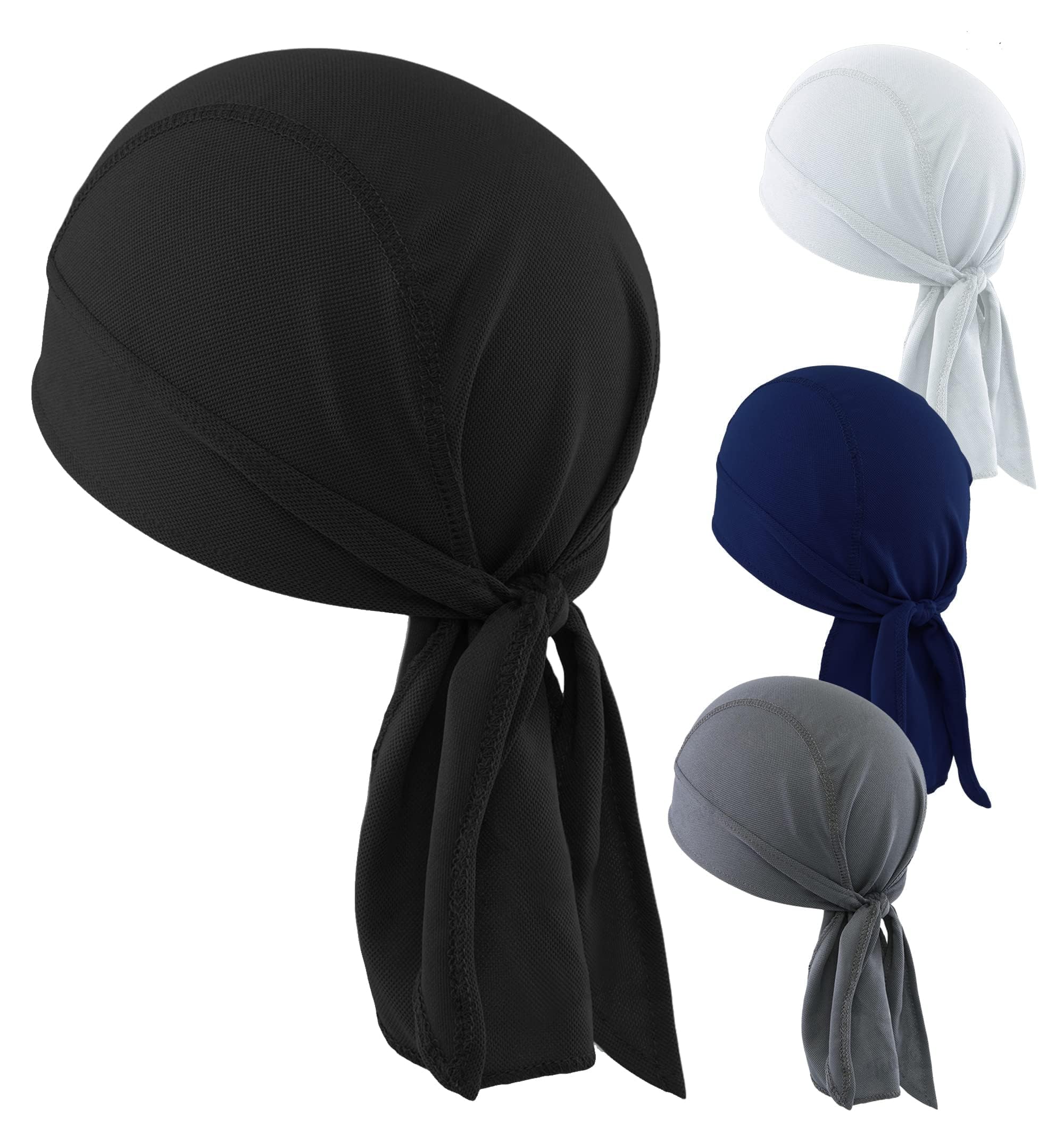 Cooling Helmet Liner - Do Rag Head Bandana Wrap for Men - Biker Skull Cap for Cycling & Motorcycle - Multipack - Assorted