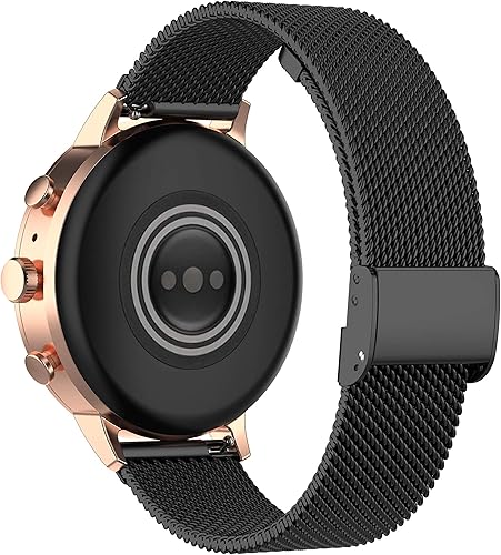 Miniatura 9 de Correa de reloj de metal compatible con Fossil Gen 6 de 1.654inGen 5E de 1.654inGen 4 Q Venture HRCharter HR pulseras de 0.709in de malla tejida de