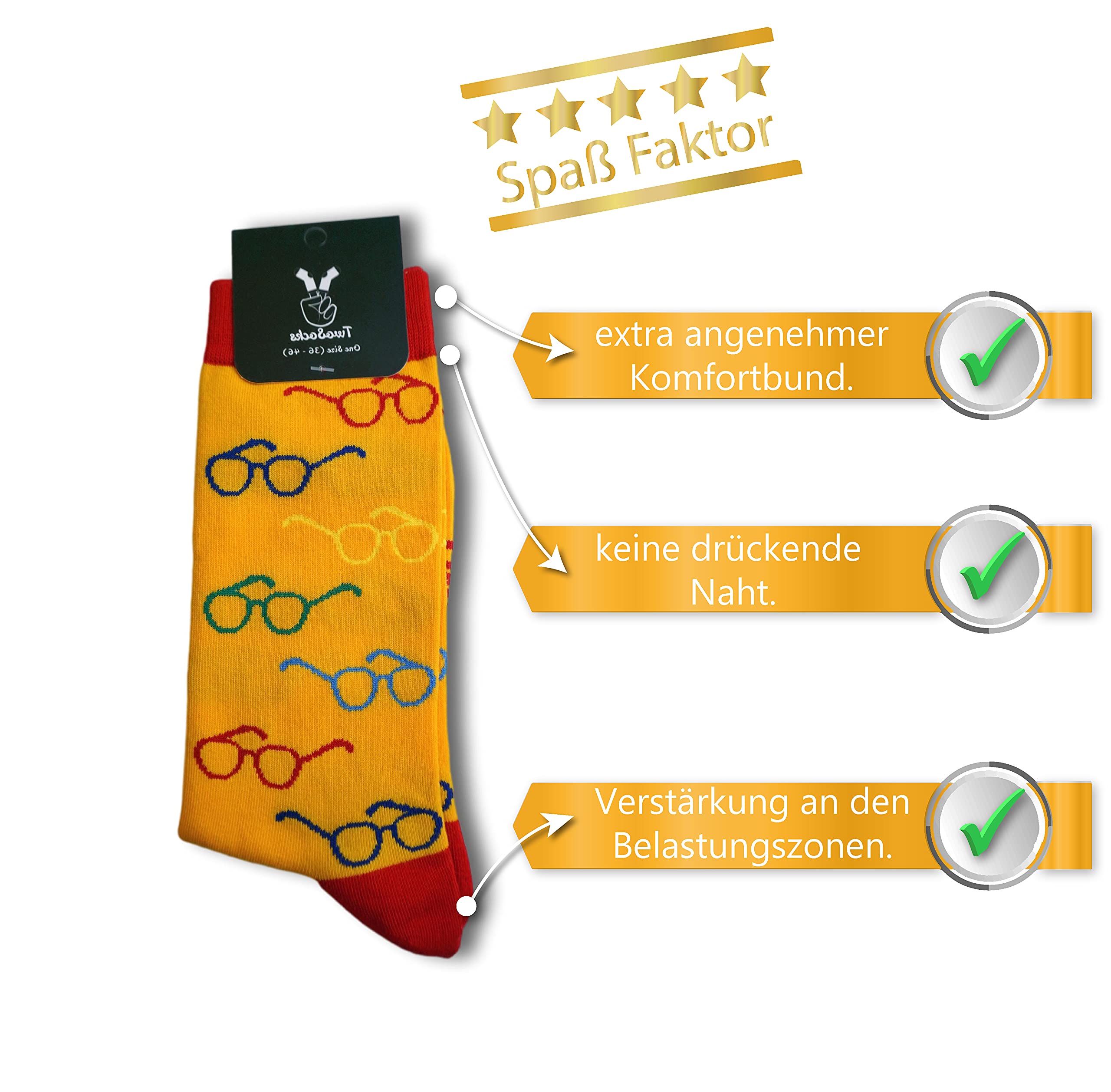 TwoSocks Calze divertenti calze da uomo e da donna come regalo, cotone, taglia unica