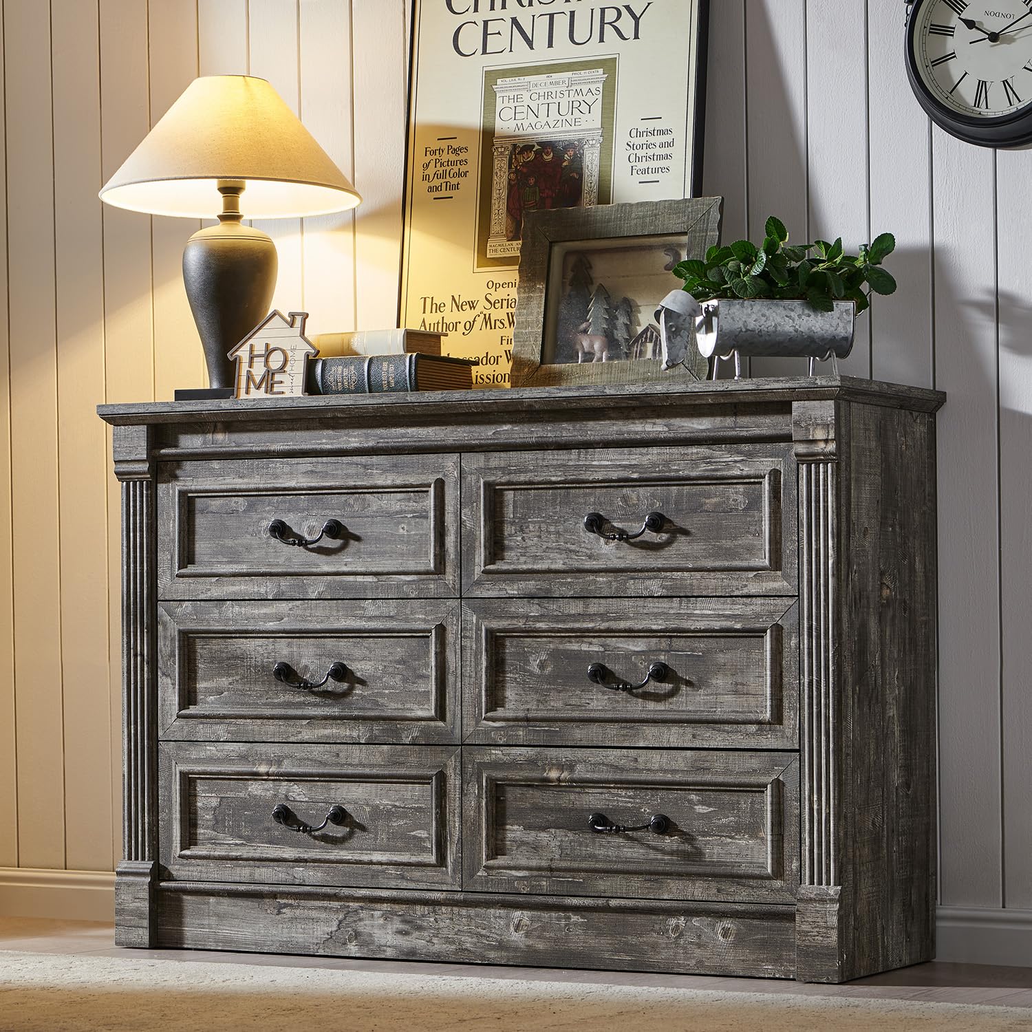 Aitjunz Farmhouse 6 Drawer Dresser