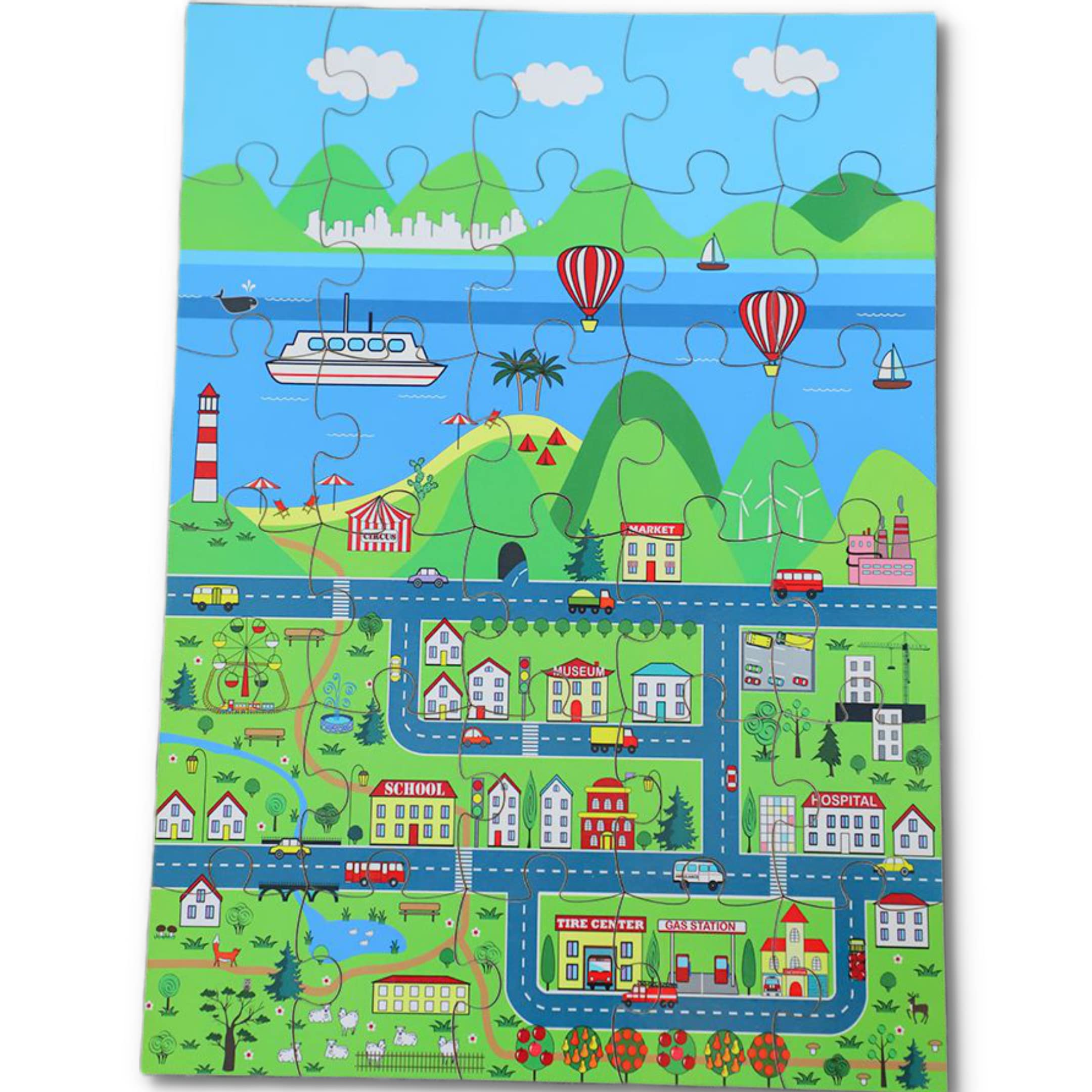 Learning with Fun Wooden Jigsaw Puzzle for Children (City Map)
