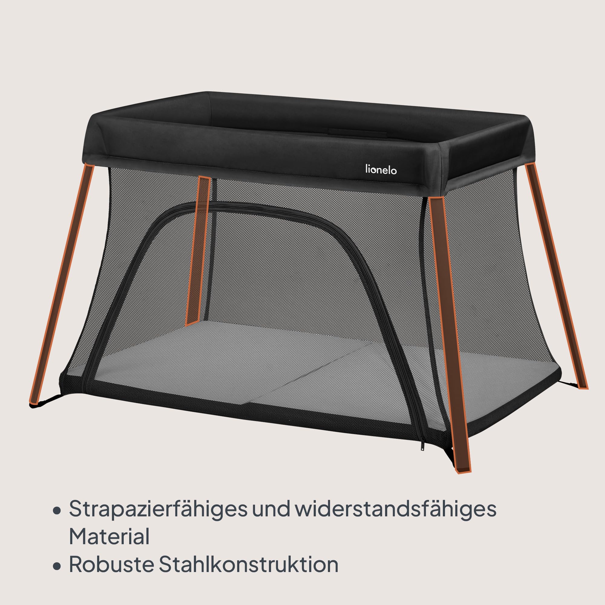 Lionelo Alice 3-in-1 Reisebett Laufgitter 0-15 kg Schaumstoffmatratze 2 Höhenstufen faltbar Seiteneinstieg Reisetasche