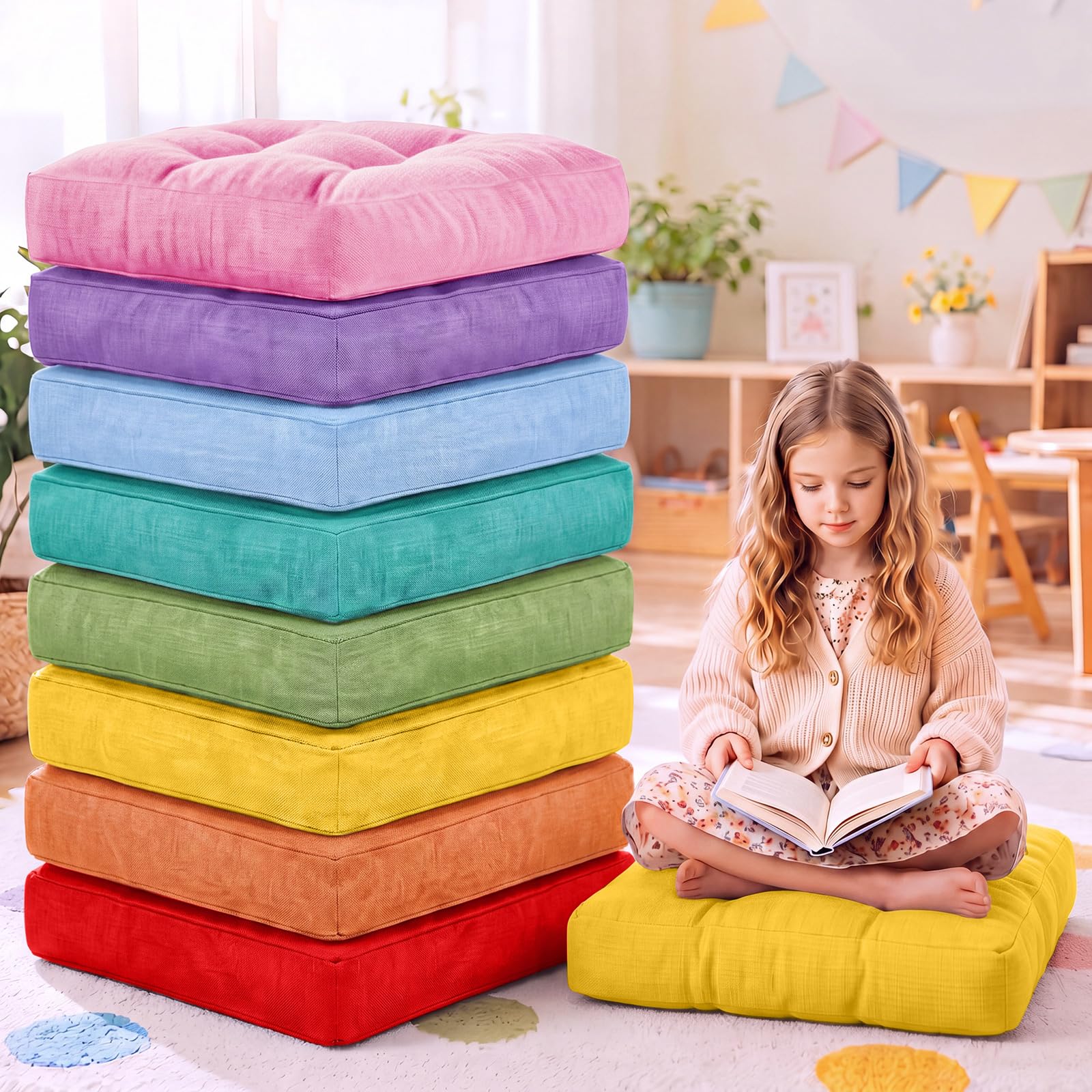 Amazon.com: Juexica 8 Pack Floor Cushions for Kid 3.5
