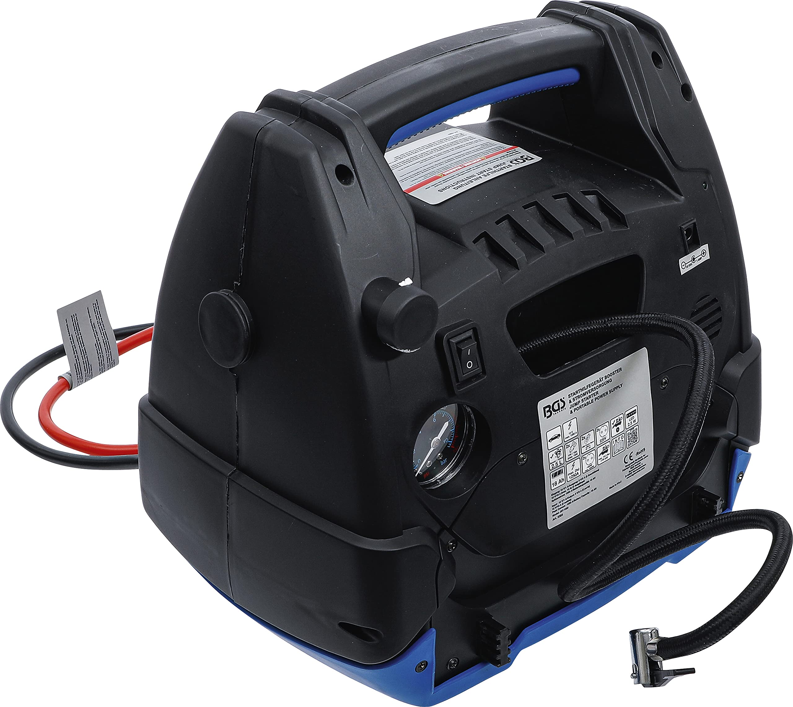 BGS 3383 | Multifunktions-Starthilfegerät & Mobile Stromversorgung | 5-in-1 | 18 Ah | Starthilfe Powerbank, Tragbare Auto Batterie Booster