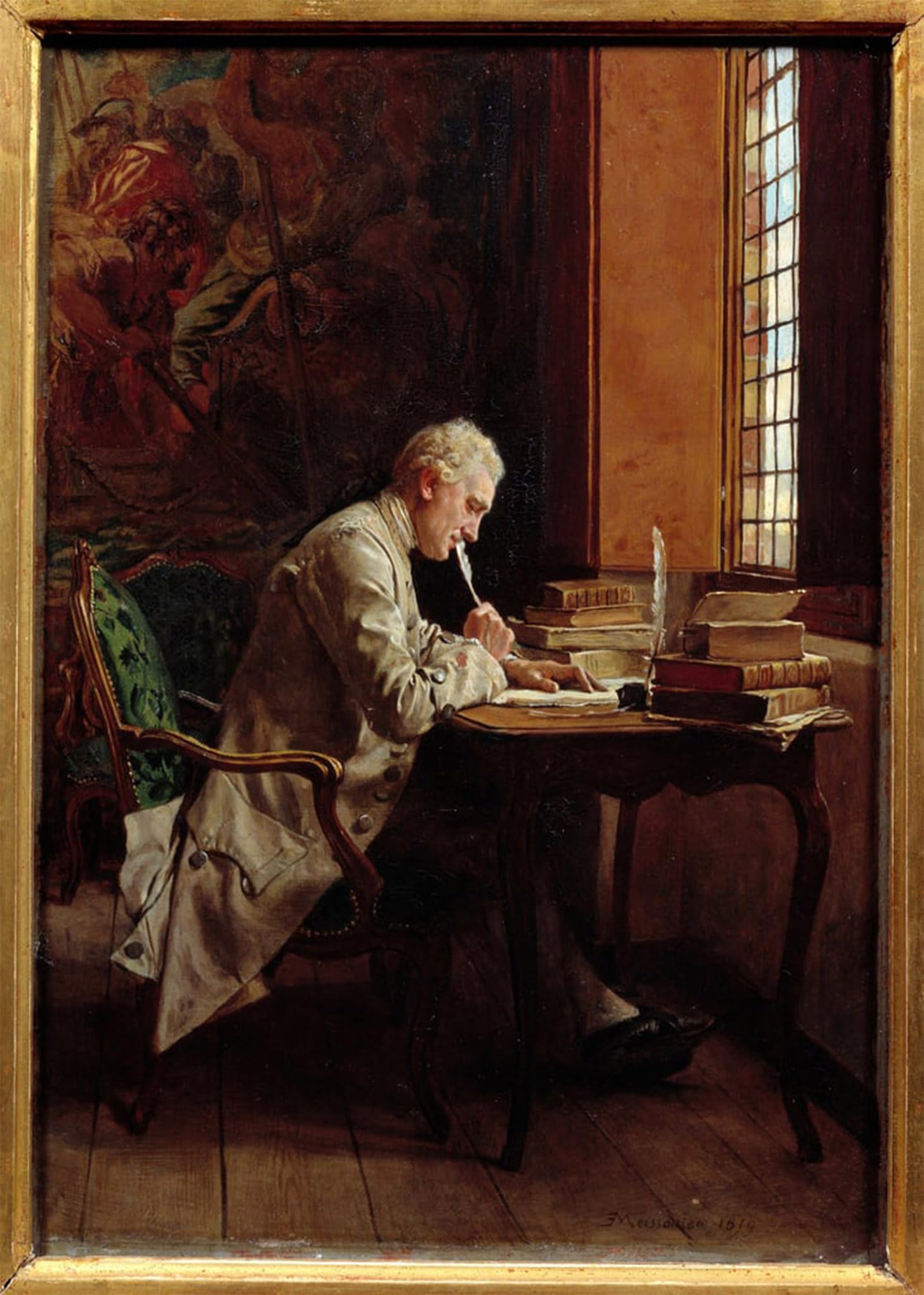 POSTERIIk Famous Modern Artwork Art Mural a Poet by Jean Louis Ernest Meissonier Oil Paintings Pictures for Home Decor 60x90cm