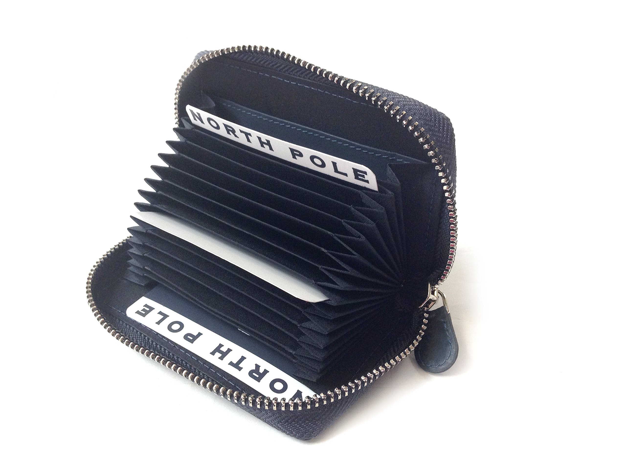 Portafoglio Carte Portafoglio Pieghevole In Vera Pelle Nera – Per Carte, Biglietti Da Visita E Banconote, Stile Classico Ian Banks - Foto 3