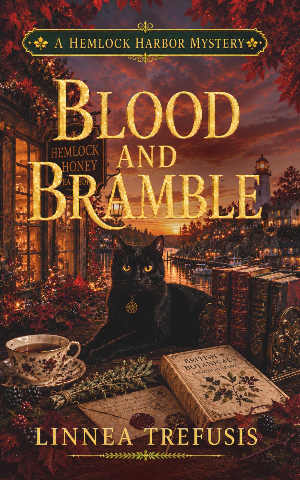 Blood and Bramble: A Cozy Paranormal Mystery with a Talking Cat, a Stolen Herbarium, and a Deadly Family Secret (A Hemlock Harbor Mystery)