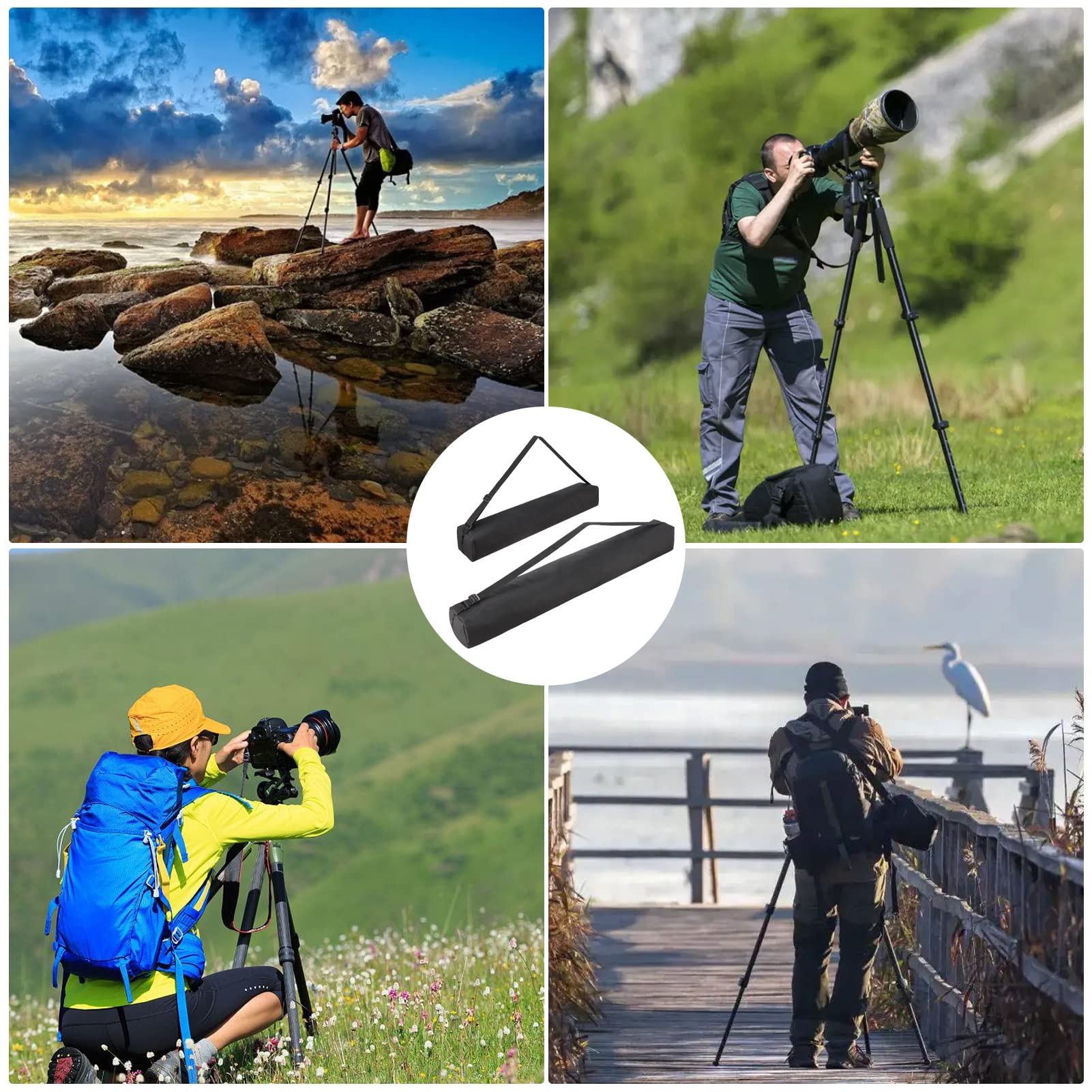 Zocipro 2 Stück Stativtasche, Tragetasche für Lichtständer und Kamera, Tripod Bag mit Tragegriff (100cm/60cm)