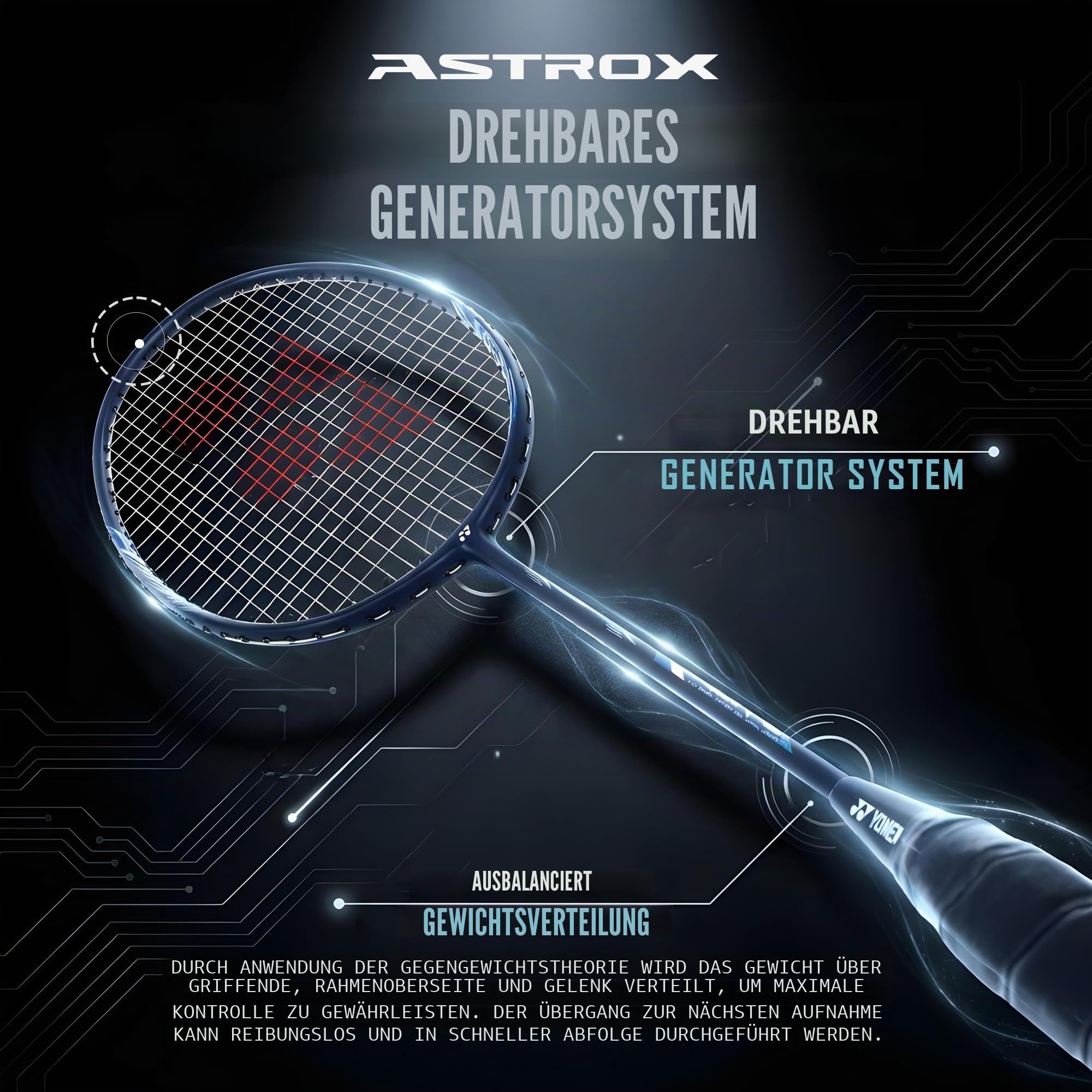YONEXYONEX Astrox Smash Badminton Racket, Black/red