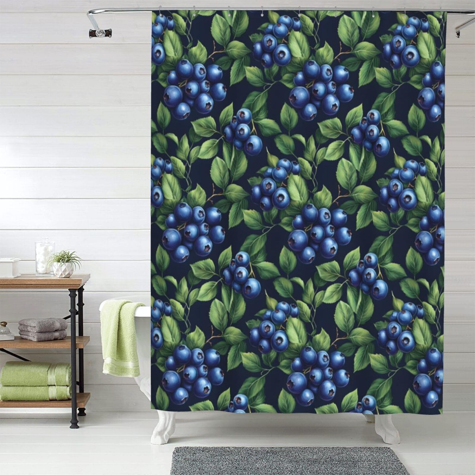 Rideau de douche tissu salle de bain 152 x 183 cm opaque avec crochets de fixation