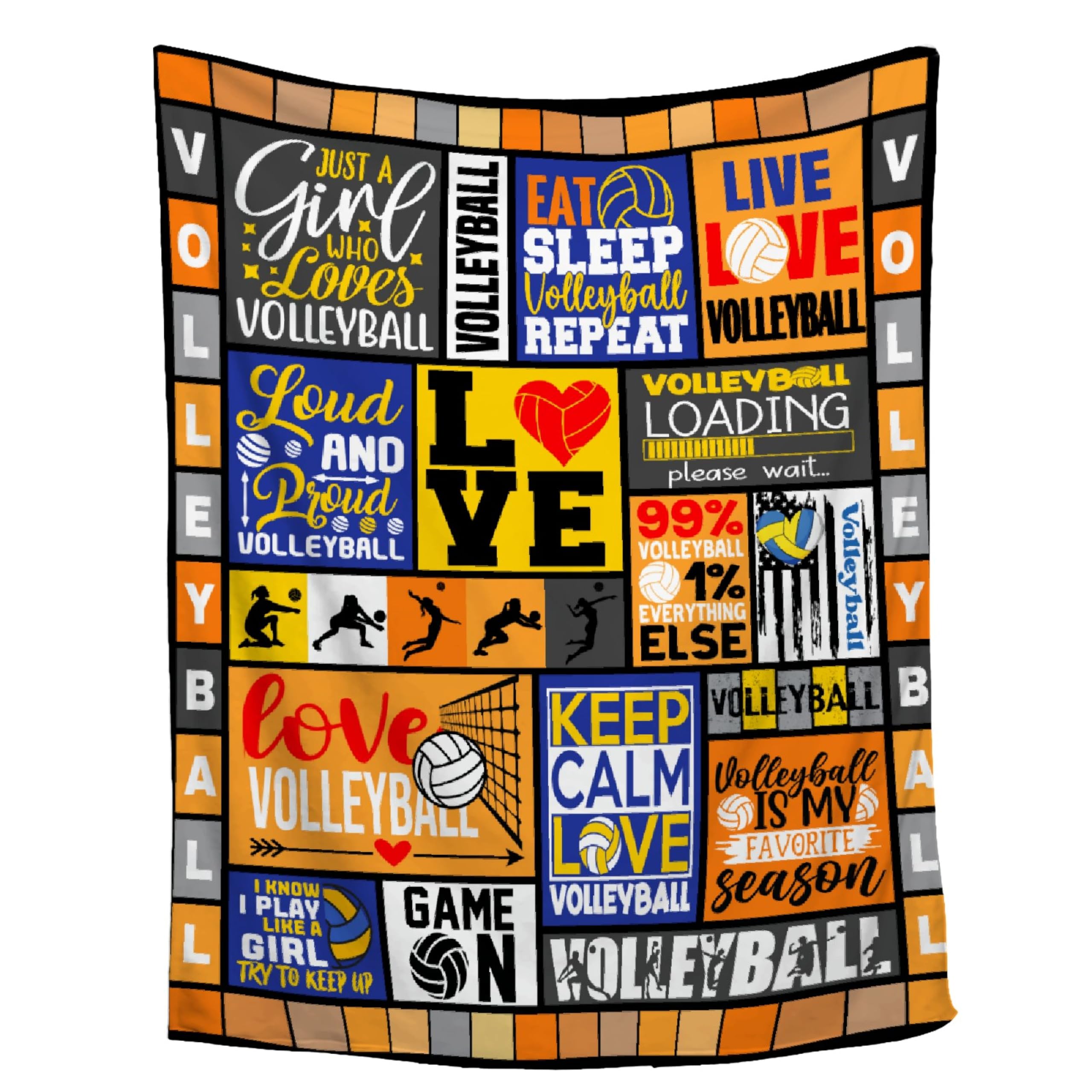 Volleyball Blanket Throw, Gifts for Volleyball Lovers, Super Soft Flannel Blanket for Sofa Couch Bed - Plush Warm Cozy Bed Home Decor, 50"x60" for