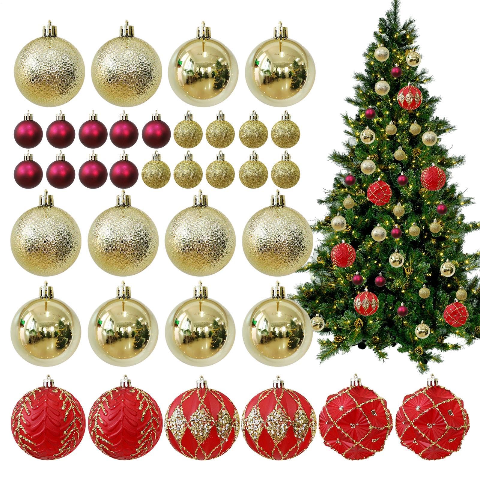 Boules de Noël multicolores et résistantes : lot de 36 pièces pour usage extérieur