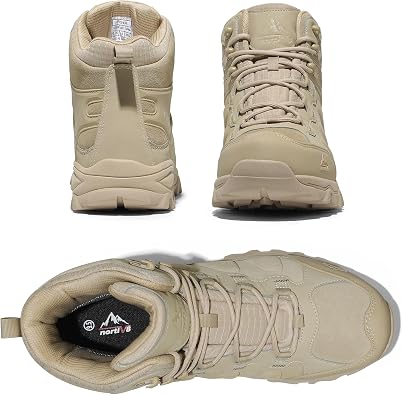 NORTIV 8 Men's Waterproof Lightweight Hiking Boots | Mid Top Suede Hiking Boots for Outdoor Trekking, Camping and Mountaineering Paladin