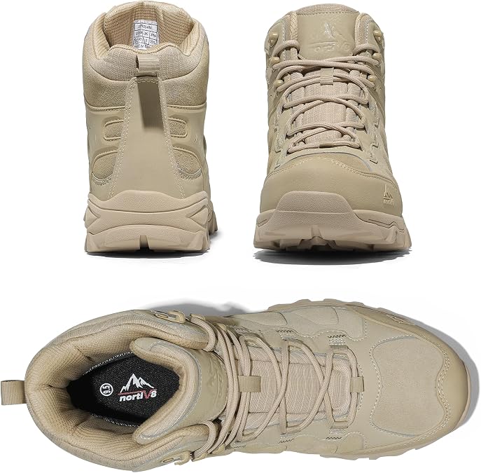 NORTIV 8 Men's Waterproof Lightweight Hiking Boots | Mid Top Suede Hiking Boots for Outdoor Trekking, Camping and Mountaineering Paladin