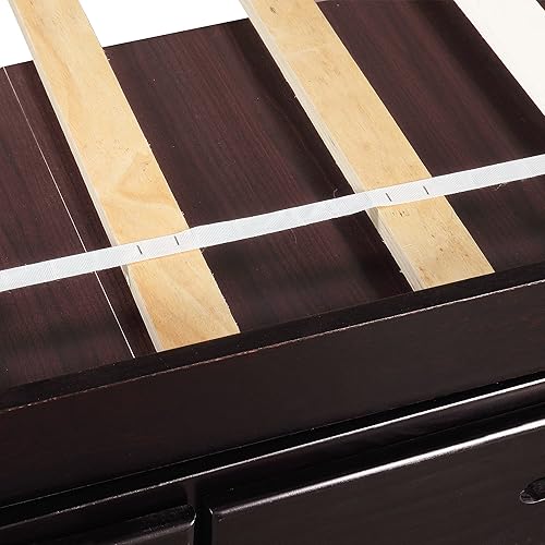 Miniatura 59 de SOFTSEA Cama de almacenamiento de tamaño individual con cajones de almacenamiento, no necesita somier (cereza) Cereza,Blanco,Gris (Antique