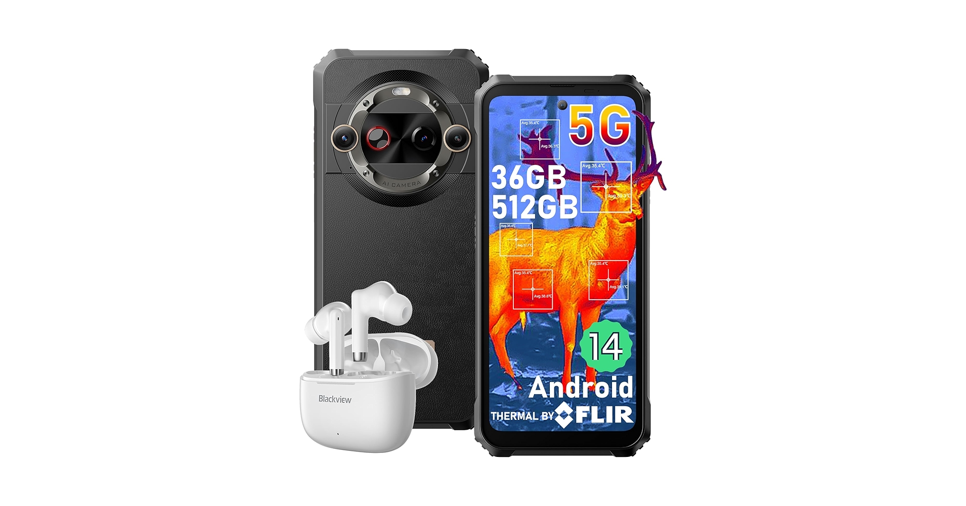 Blackview BL9000 Pro 5G FLIR 熱画像カメラ カバー付 Blackview BL9000 Pro 5G 12+512GB FLIR® Lepton 3.5 Thermal