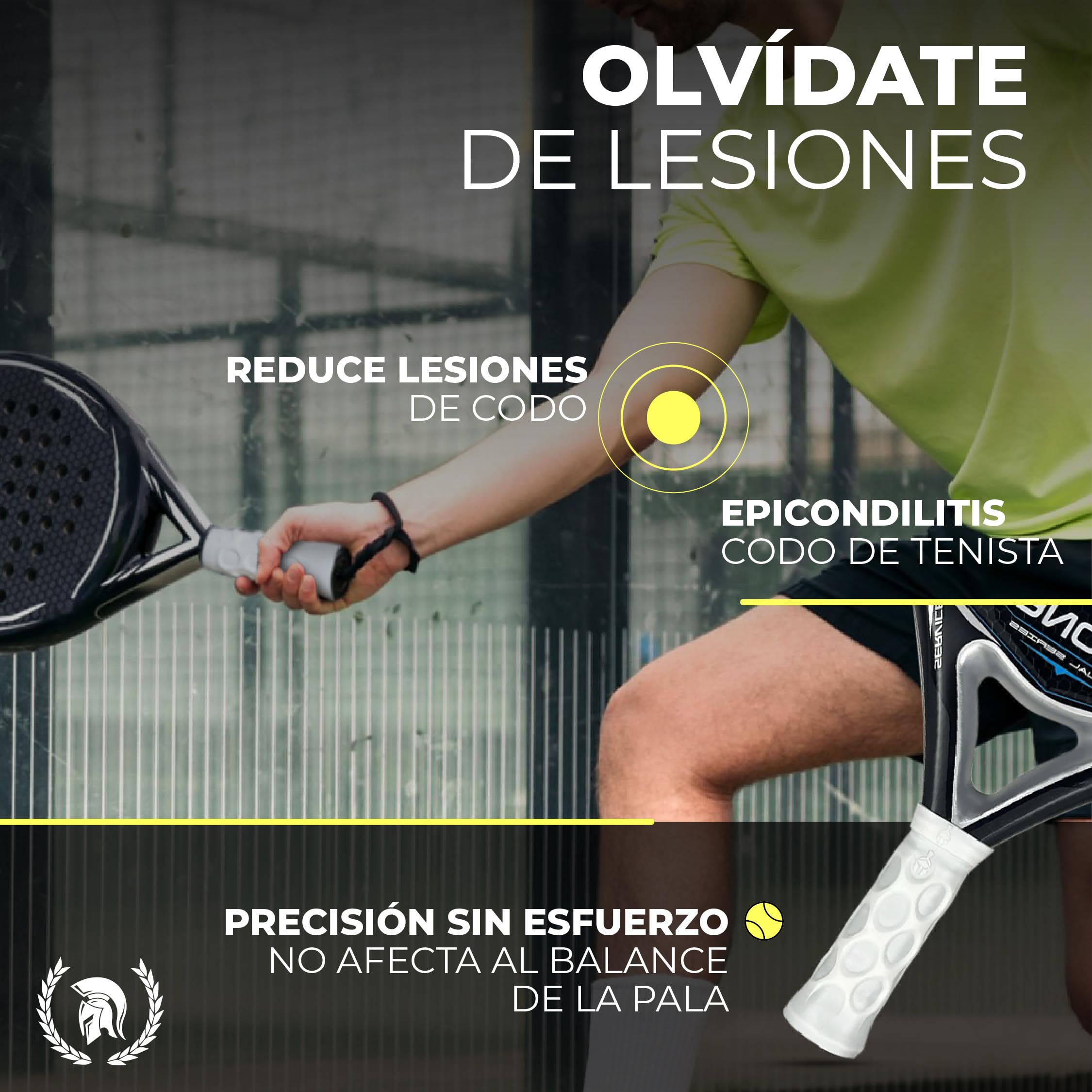 Embuñadura Pala Padel Antivibración Grip Octagonal con Straps