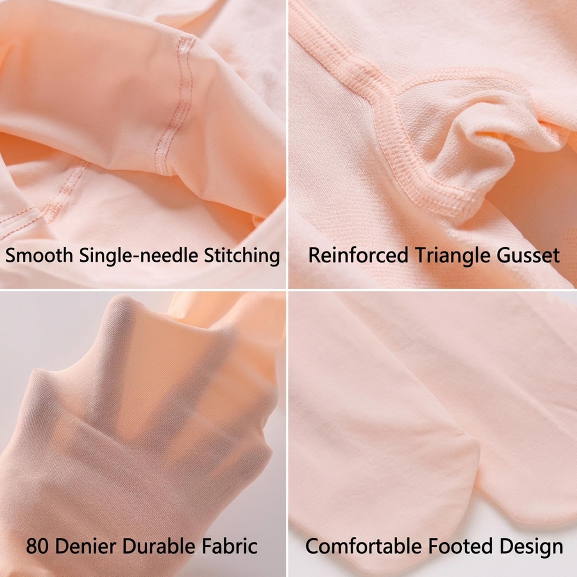 Lot de 2 collants de ballet pour filles de 2 à 12 ans 80 deniers pour enfants