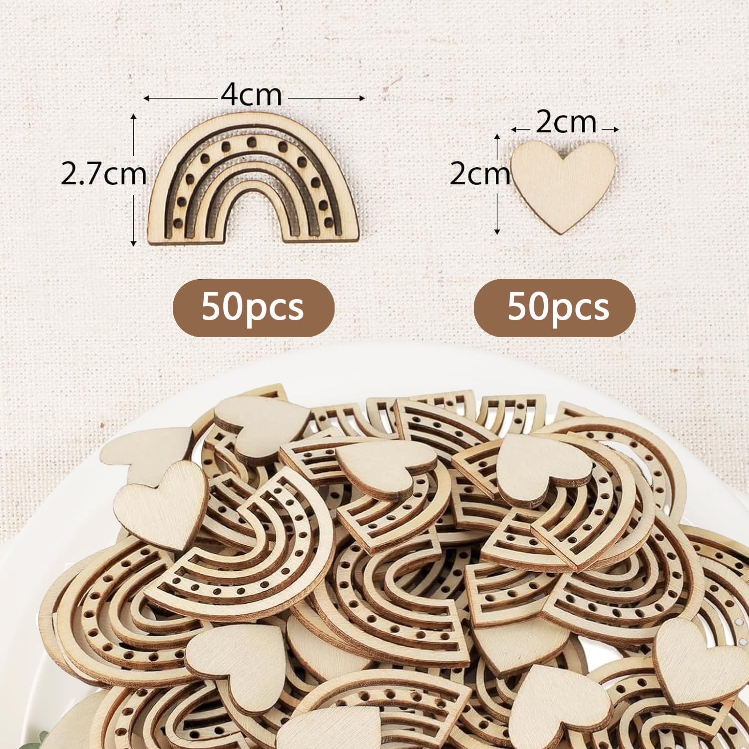 Lot De 60 Confettis Décoratifs En Bois Pour Baptême - Décoration De