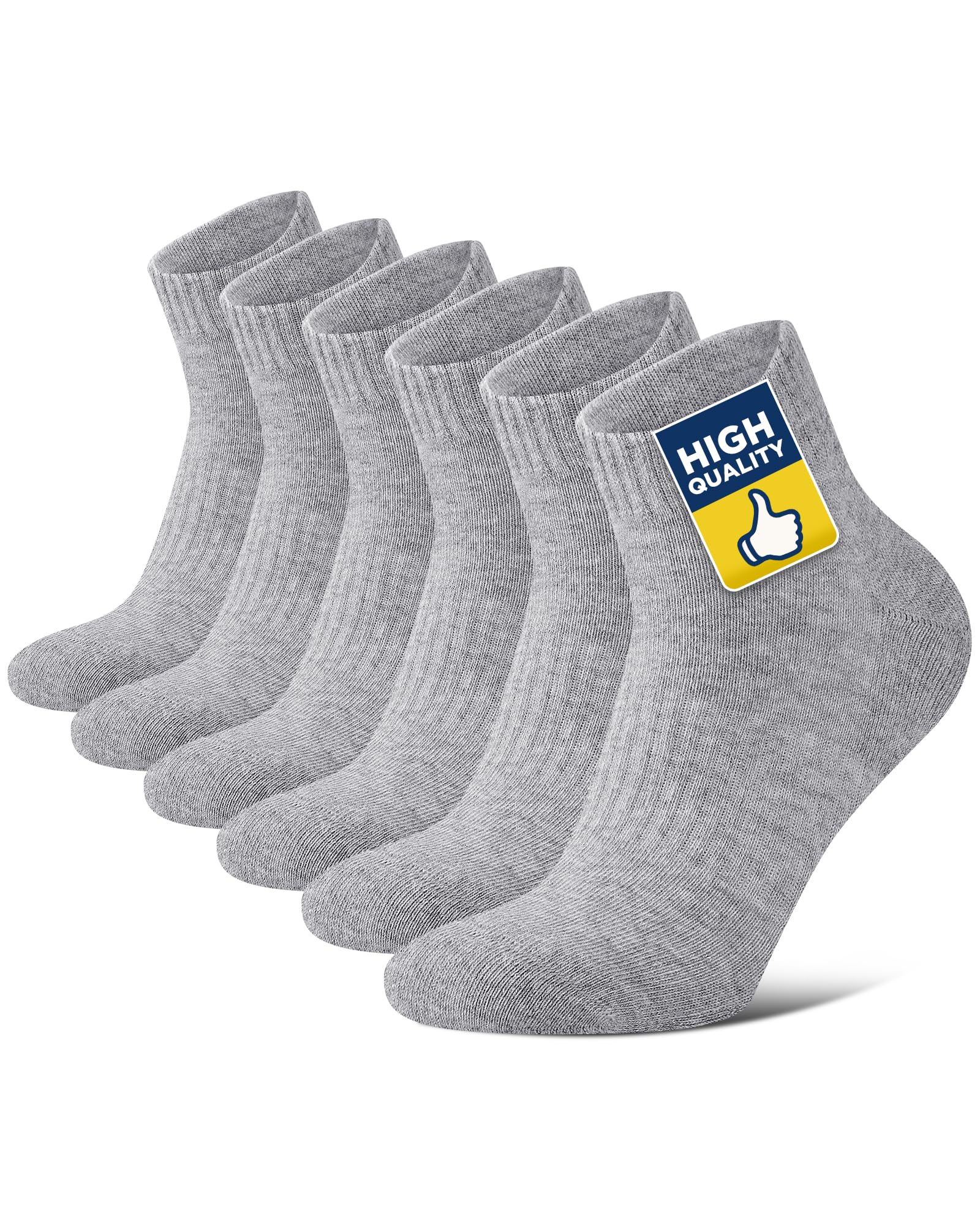 Sport Ankle Socks for Men Women, 3/6 Pairs Quarter Socks with Thick Cushioned, Anti-Blister Performance Running Socks, Breathable Cotton Athletic Socks for Trainer Walking Hiking Tennis-image-36