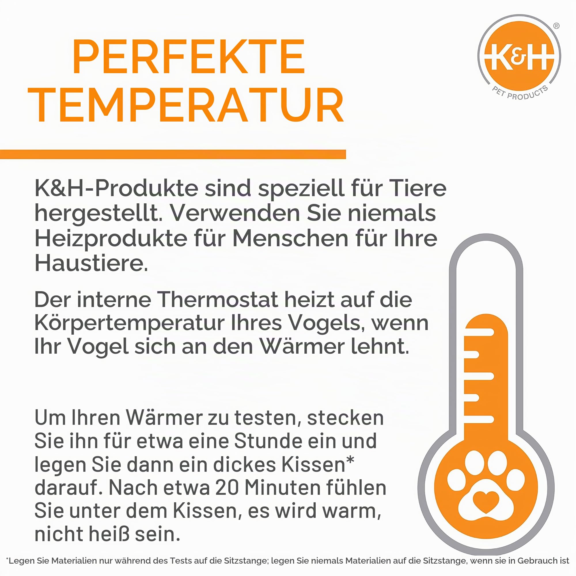 K & H Verarbeitung Snuggle Up Vogel Warmer grau
