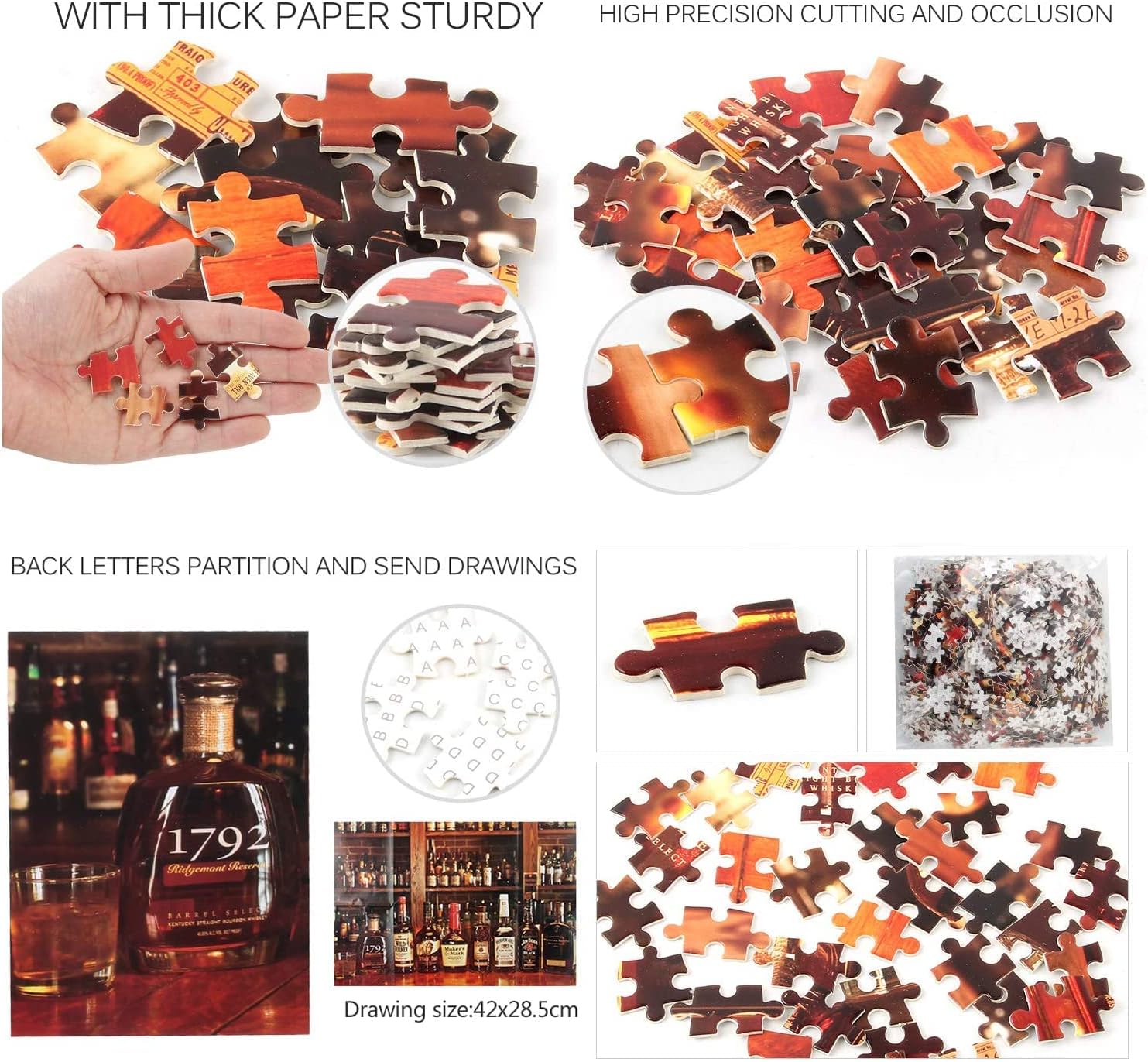 Adult Puzzles, Whiskey Puzzles for Adults - 1000 Piece Jigsaw