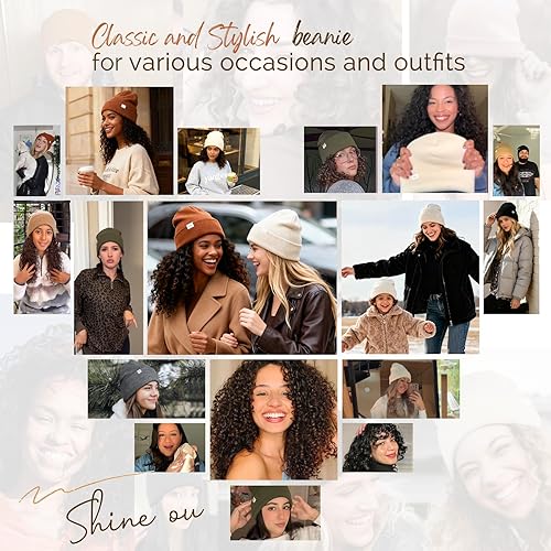 Miniatura 3 de YANIBEST Gorro con forro de satén para mujer, reduce el encrespamiento, sombreros de invierno para mujeres y hombres, forro de seda, suave, holgado,