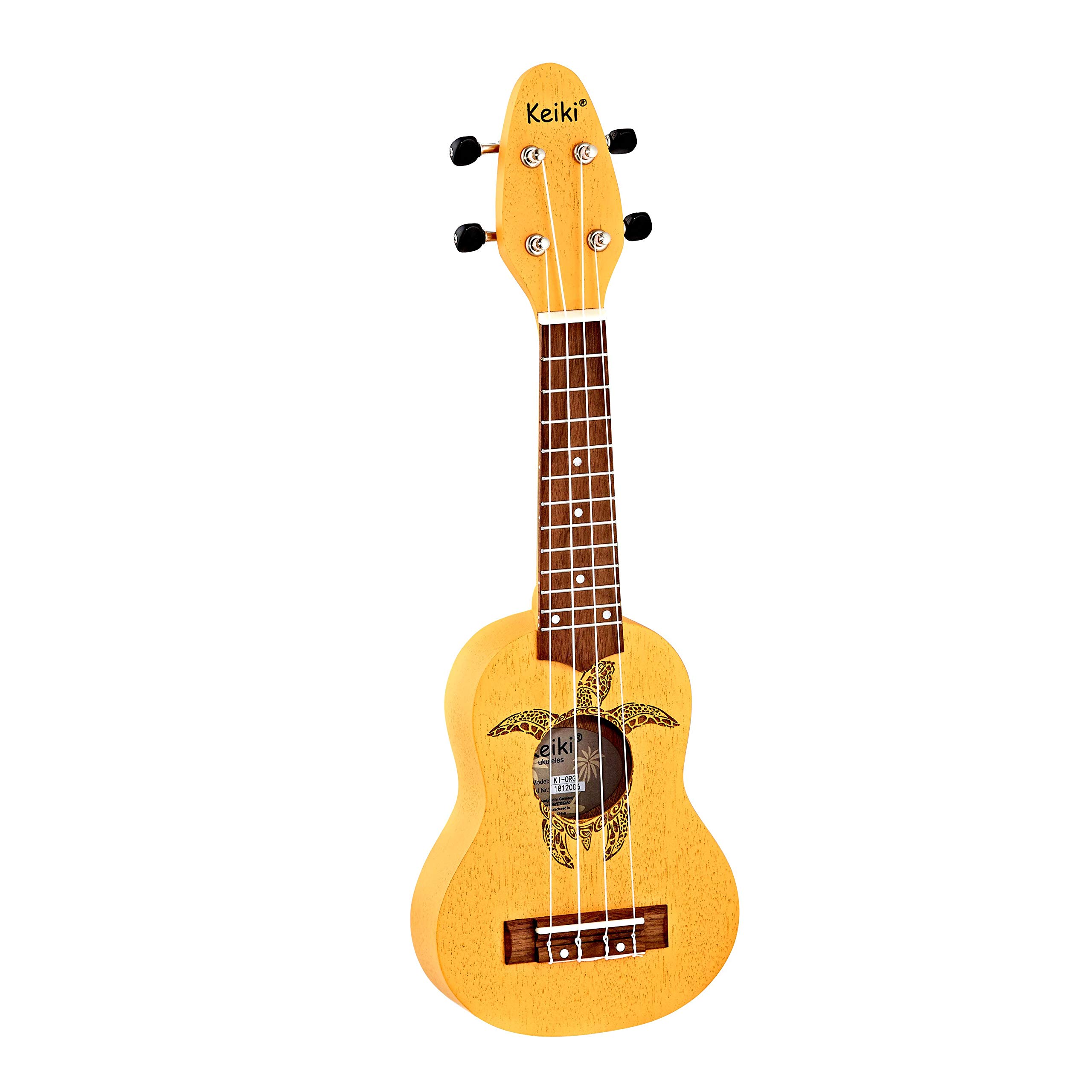 Ortega Guitars Sopranino Ukulele orange - Keiki K1 Series - Schildkrötengravur - Okoumé/ Walnuss (K1-ORG)