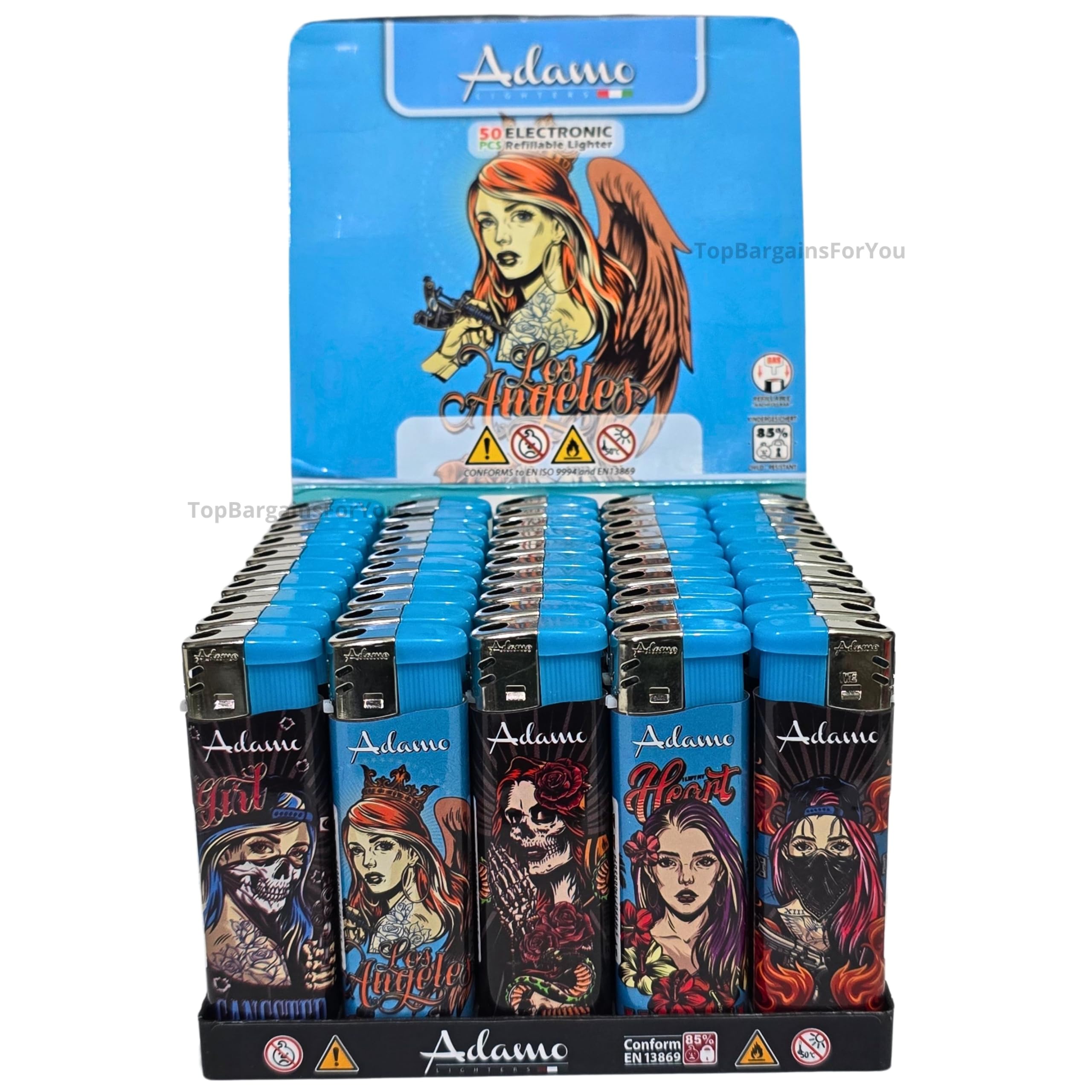 5 Electronic Refillable Lighter Set Assorted Designs Compact & Durable Gas Lighters for Camping Hiking BBQ & Everyday Use Adjustable Flame - Image 4
