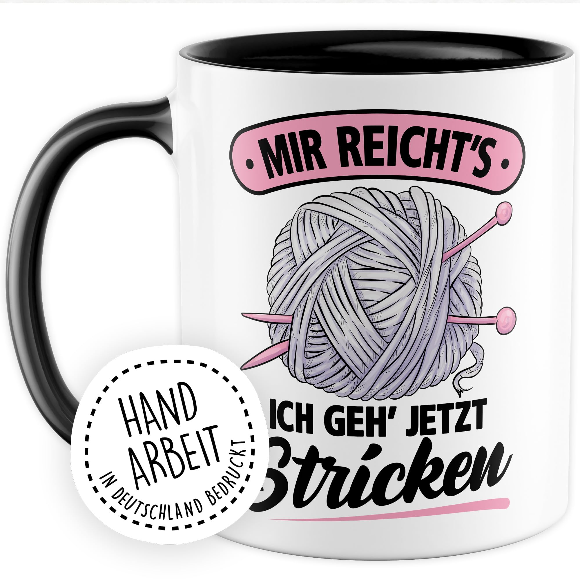 Häkeln-Tasse Mit Spruch 'Wenn Häkeln Schlank Machen Würde...' – 330 Ml Keramik, Spülmaschinenfest, Beidseitig Bedruckt