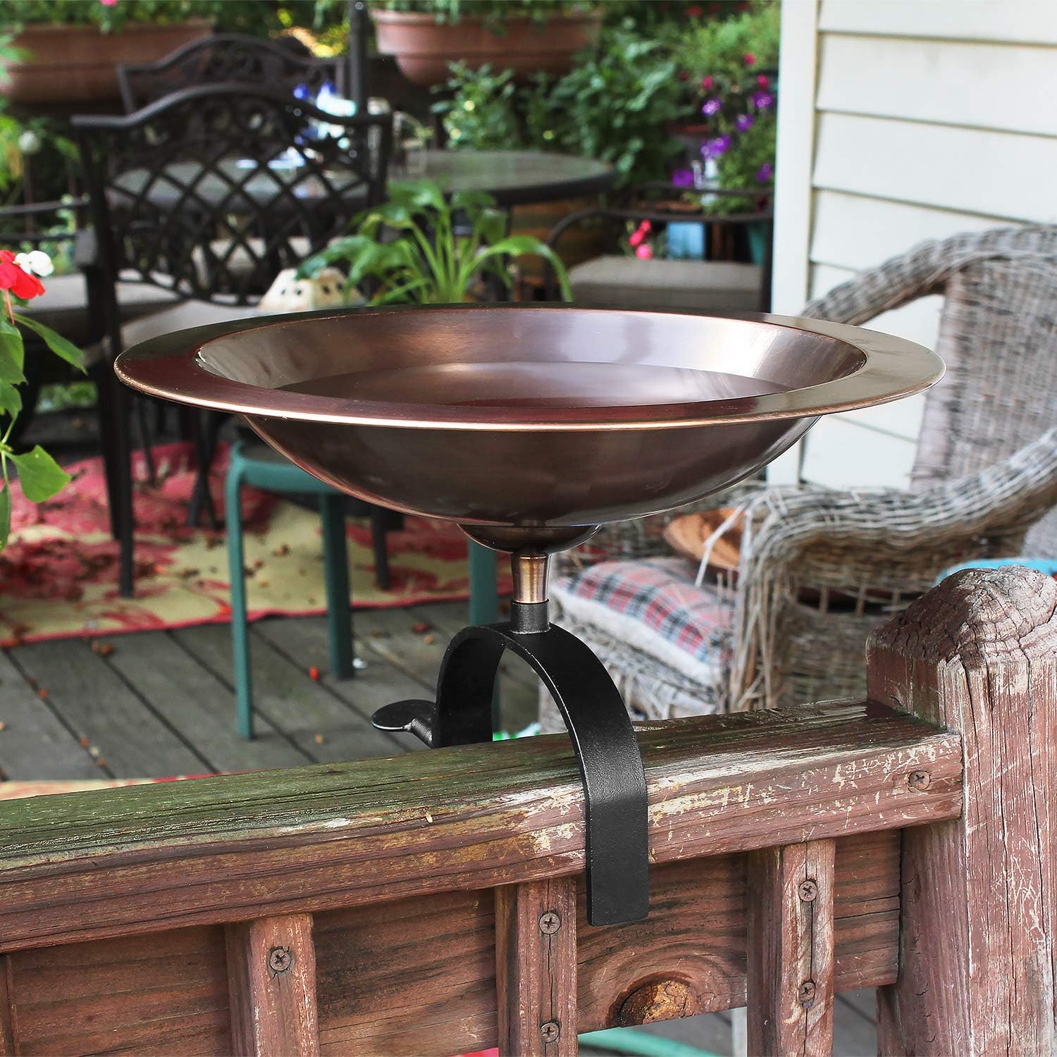 Achla Designs Classic II Birdbath with Over Rail Bracket