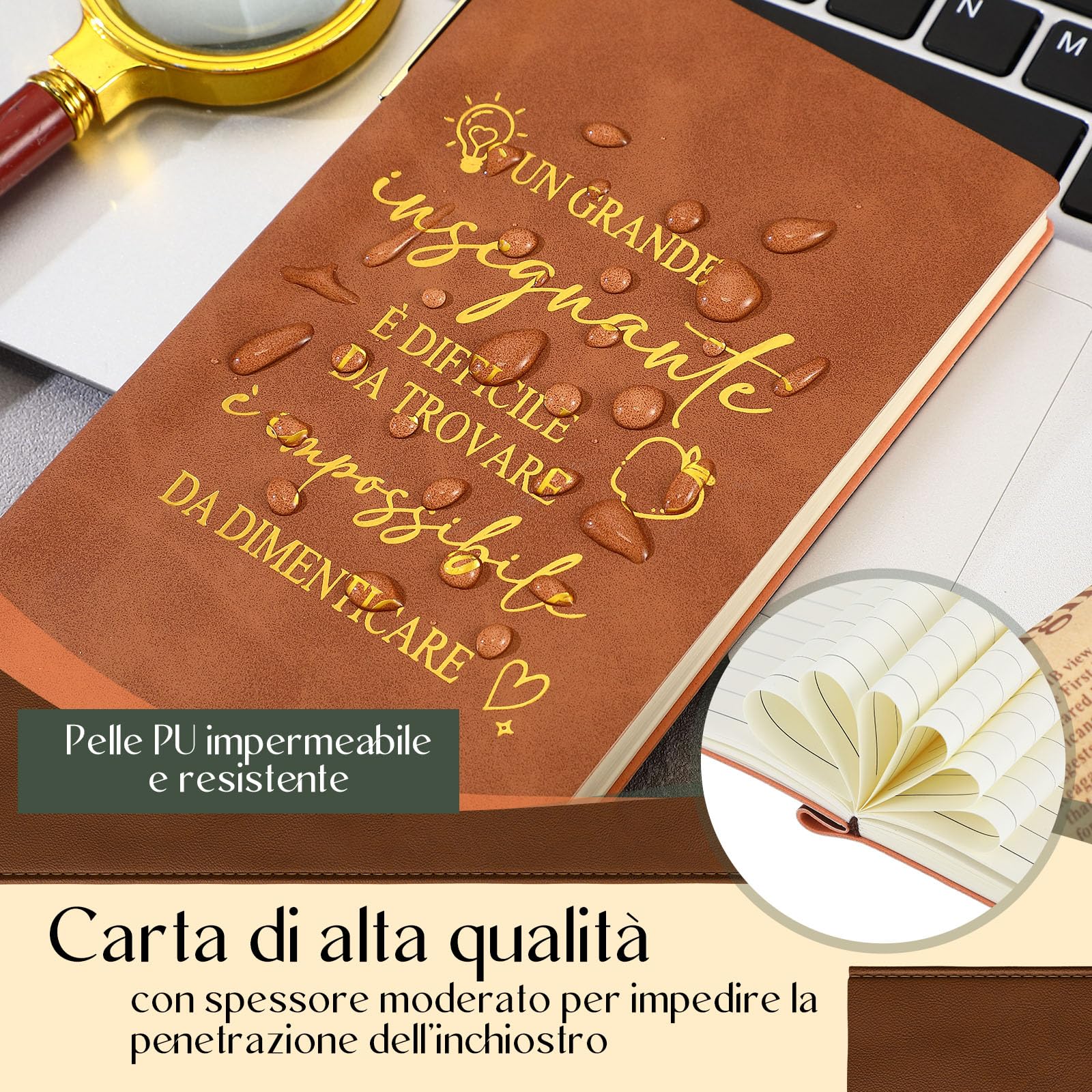 Set Regalo Di Ringraziamento Per Insegnanti - Bracciale In Acciaio Inox Con Incisione, Sacchetto Di Velluto Incluso