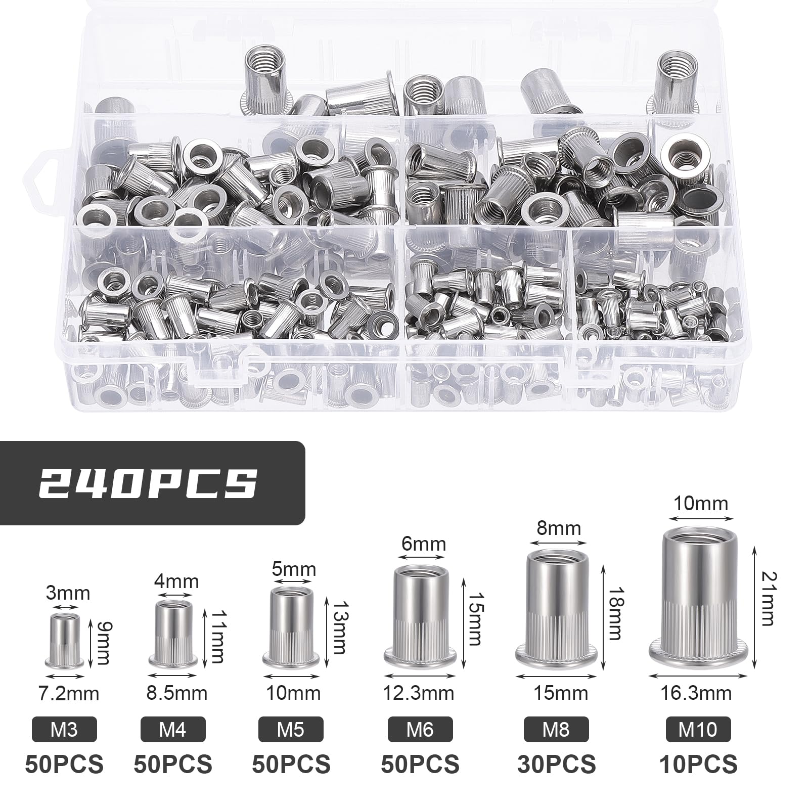 Gueenky 240PCS Rivet Nuts Assortment - Image 2