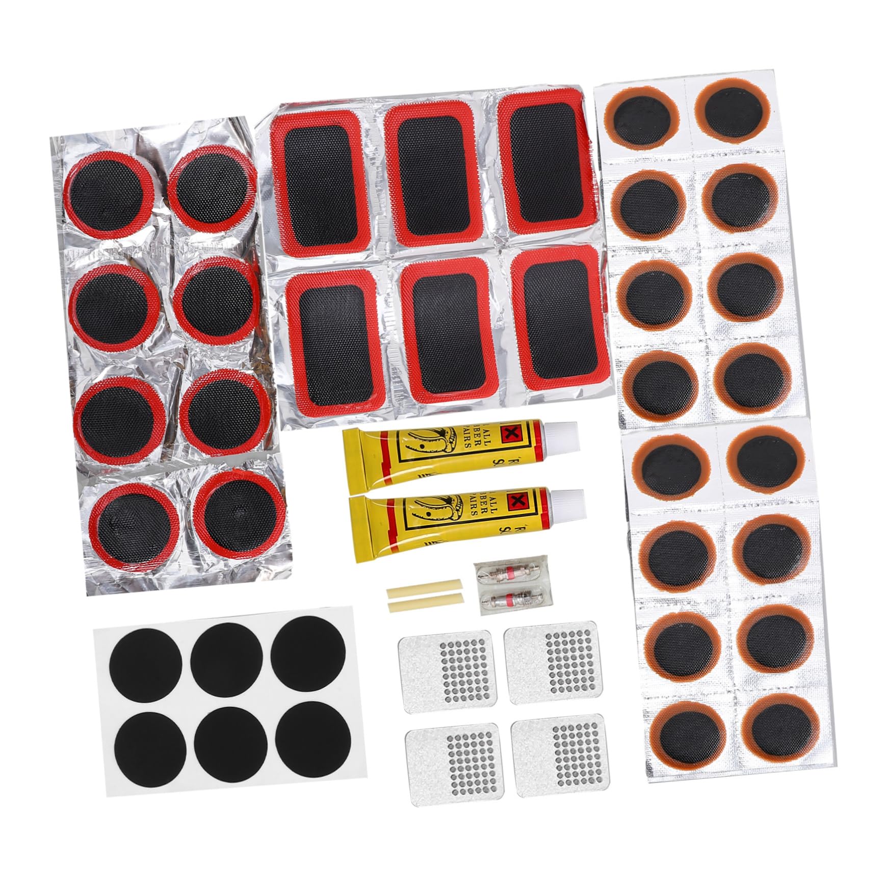 BIUDECO 1Set Bicycle Tire Repair Patch Kit Self Adhesive Puncture Repair Tools for Motorcycles Bicycles Quick Easy Fix with Tire Levers for Road Mountain Bikes