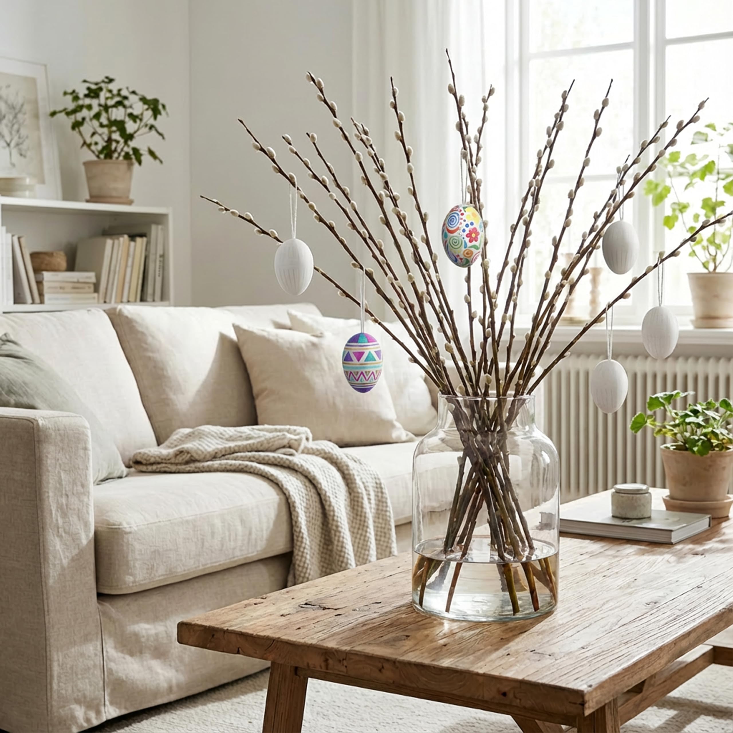 Nordstern Set di 12 uova di Pasqua in carta - Decorazione pasquale bianca da dipingere, creare e appendere - Decorazione primaverile, decorazione pasquale per il nido di Pasqua