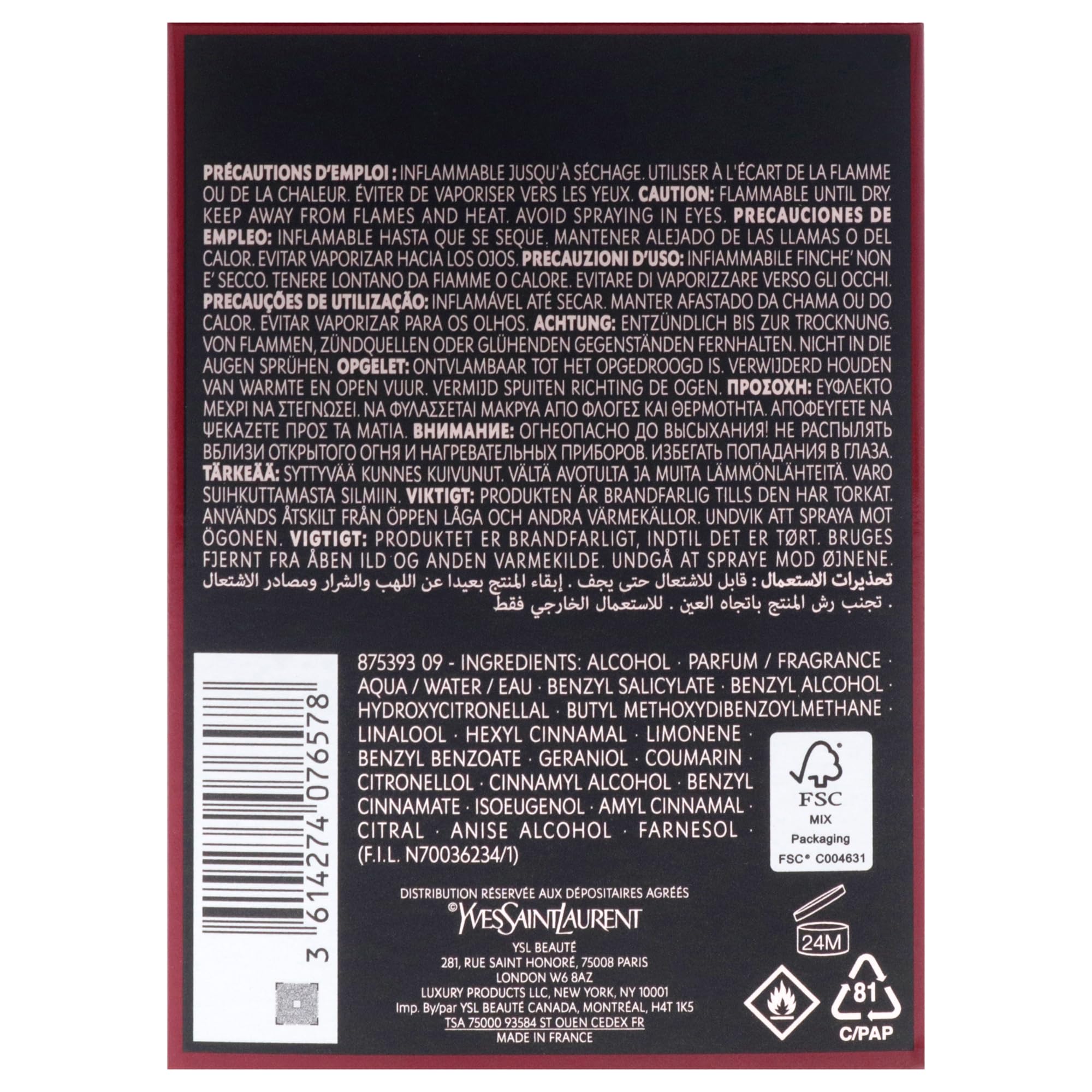 YVES SAINT LAURENT Black Opium Over Red for Women - 1.6 oz EDP Spray