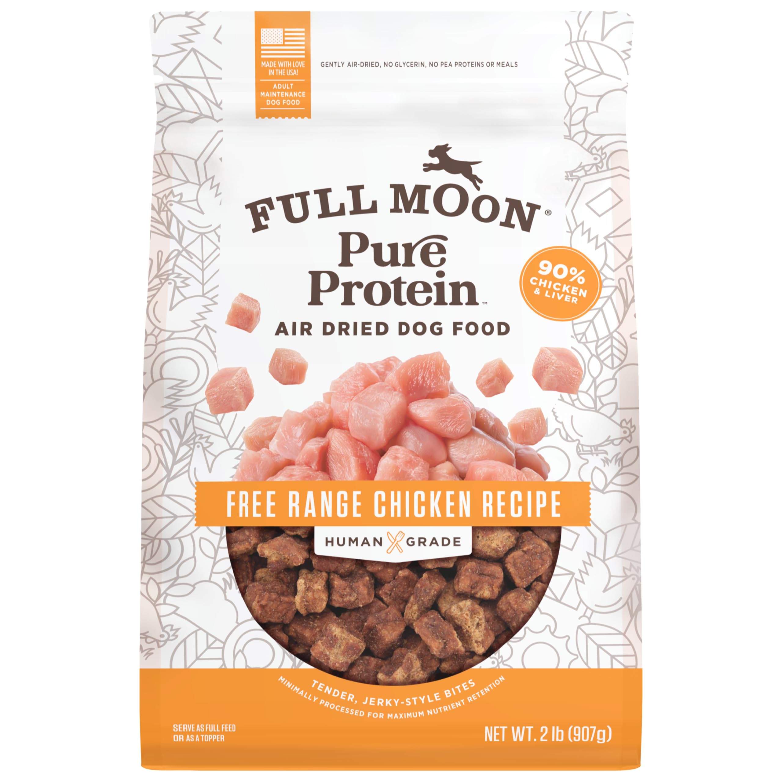 Full Moon Pure Protein Air Dried Dog Food Free Range Chicken Recipe 2lb