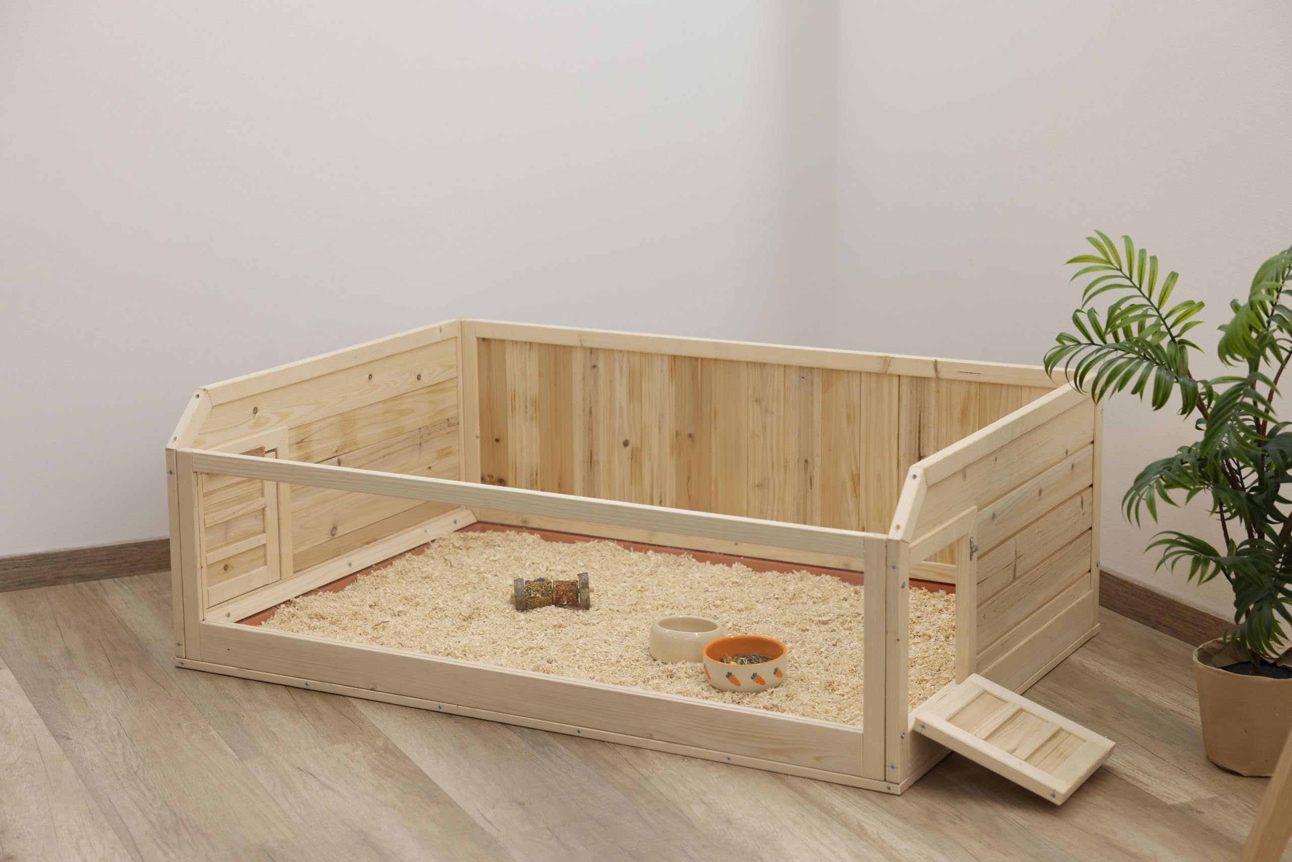 Kerbl Pet Alojamiento Interior para Animales pequeños, caseta para roedores, 113,5x75,5x40 cm, para Conejos, cobayas y roedores, Bandeja de plástico, Frontal de plexiglás