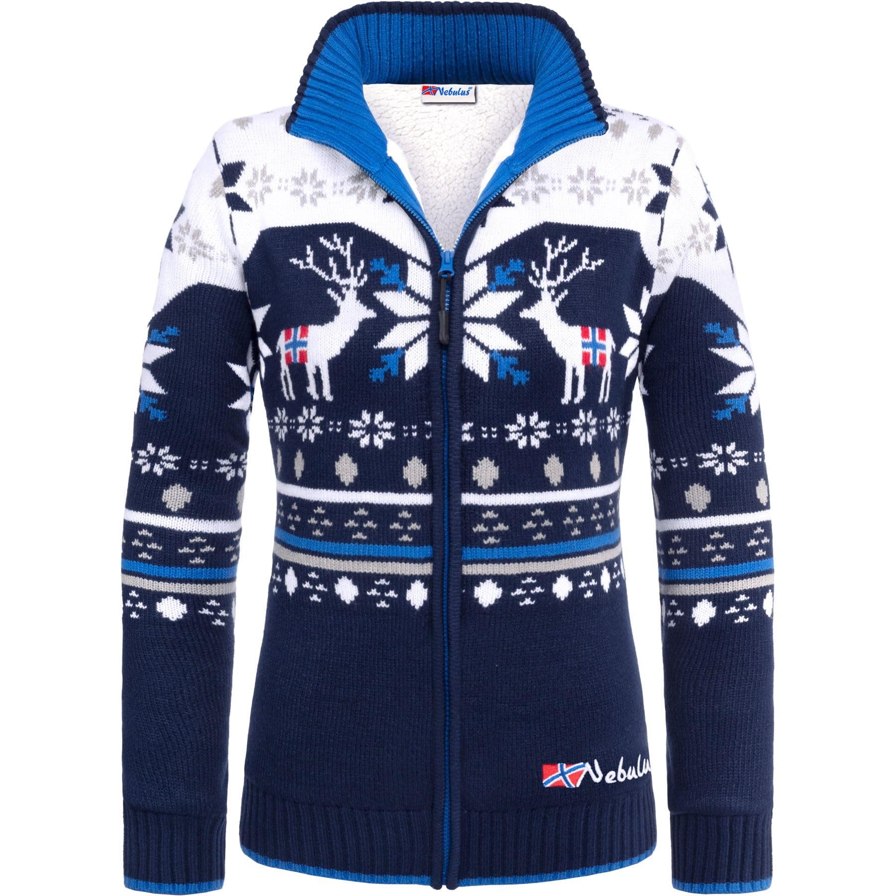 Nebulus Damen Norweger SVERRE, warme Strickjacke, praktische & vielseitige Jacke